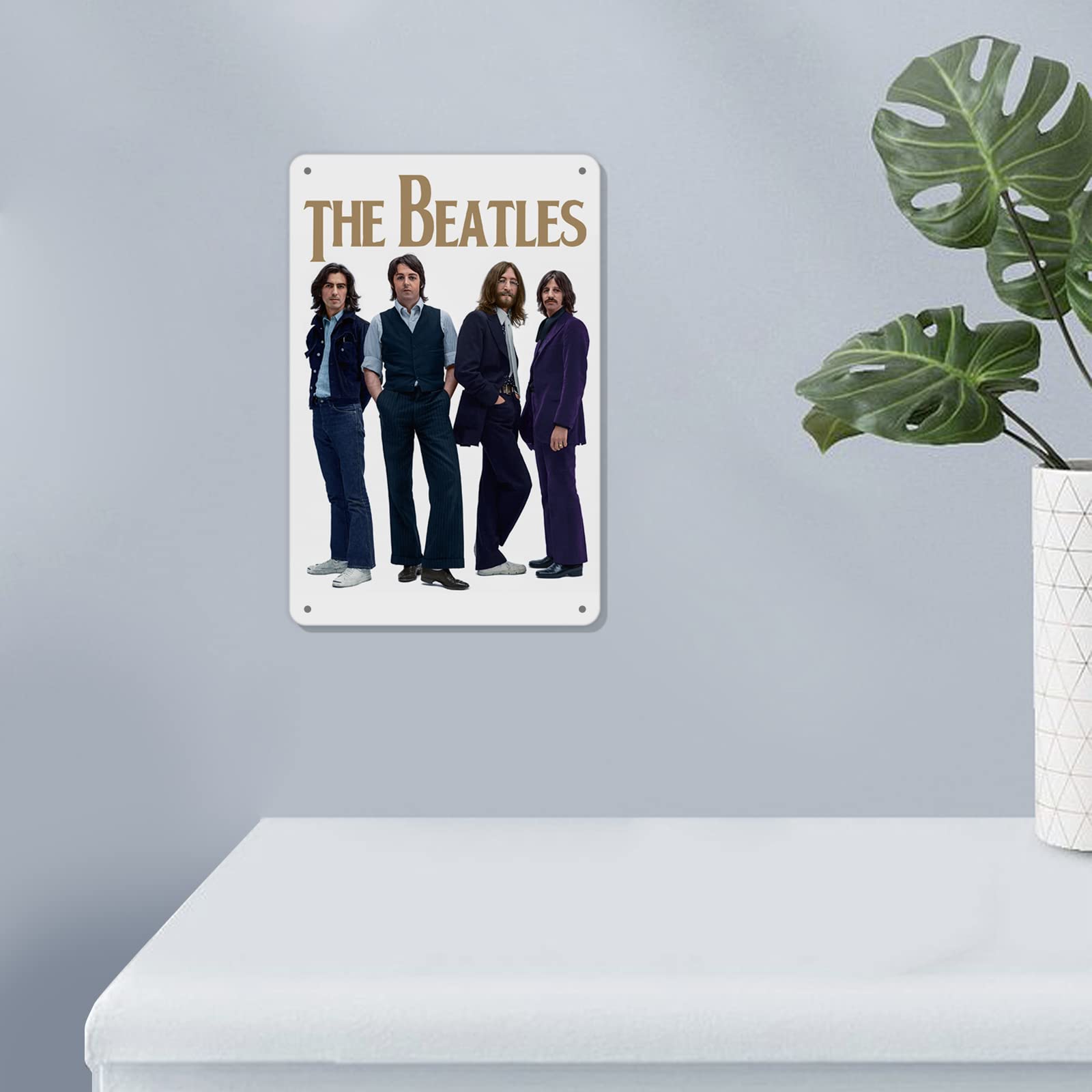 The Beatles Wall Decor - The Beatles Metal Tin Signs,Beatles Retro Art Wall Poster,Beatles Themed Birthday Party Decorations12X8