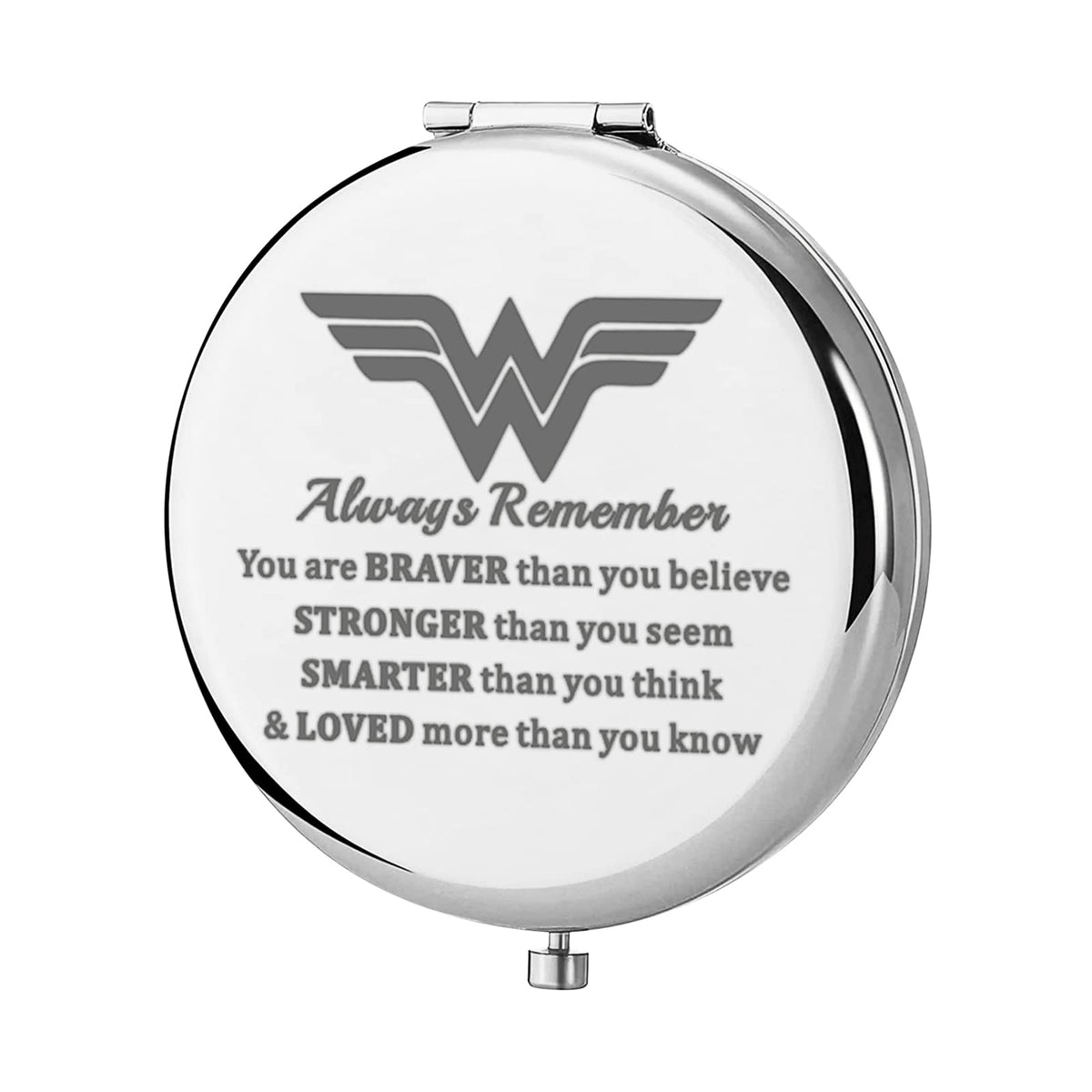 Keychin Heroine Pocket Mirror Diana Fans Gift You Are Braver Stronger Smarter Than You Think Heroine Compact Mirror (Heroine Mir