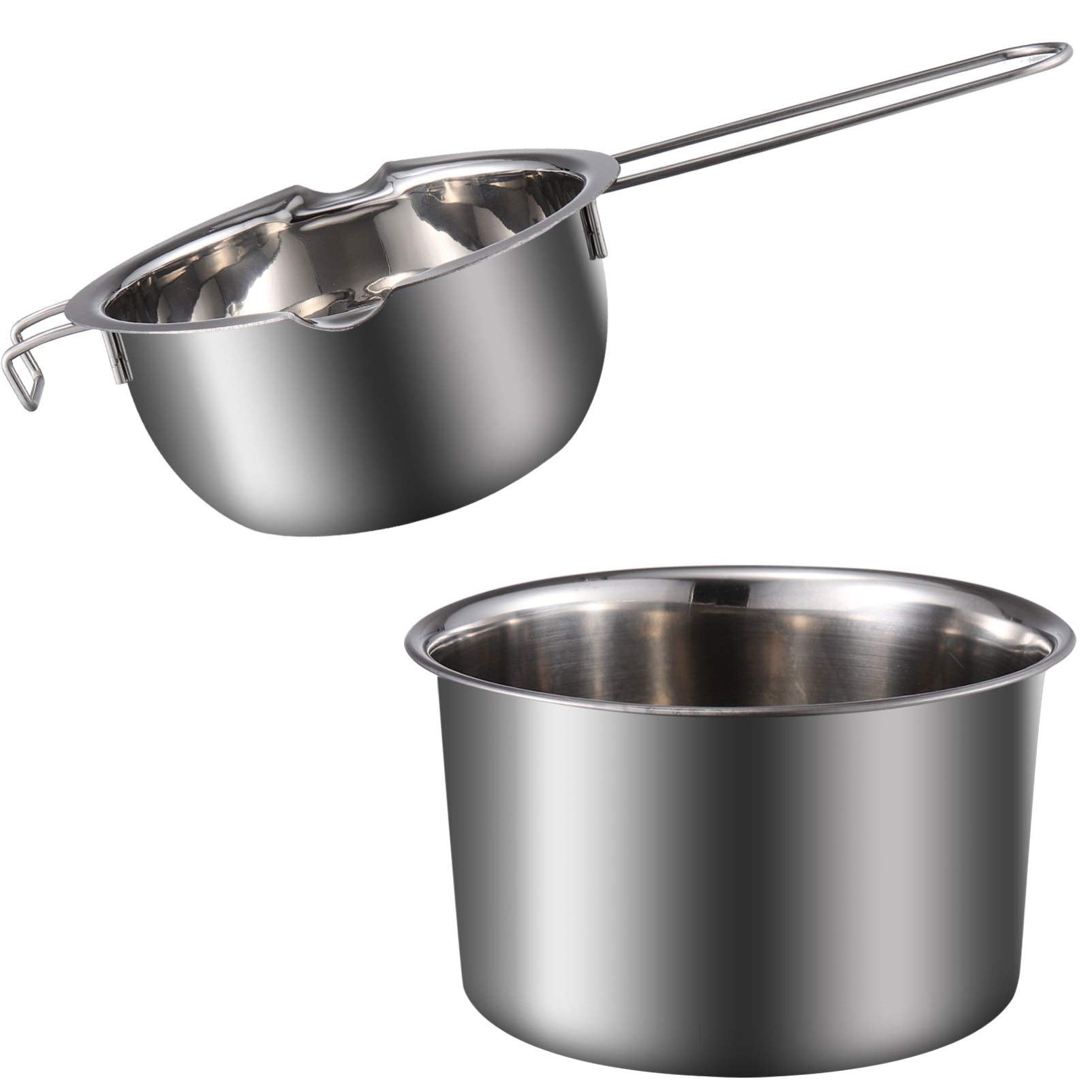 Gudmart Stainless Steel Double Boiler Pot Butter Chocolate Melting Pot Candle Making Pot With Heat Resistant Handle For Melting 