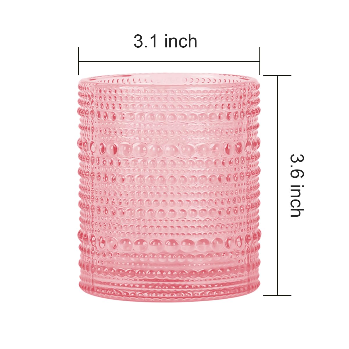 Tonxus Pink Toothbrush Holders for Bathrooms, Glass Toothbrush Holder with 2 Slot Divider, 10oz Bathroom Tumbler and Mouthwash C