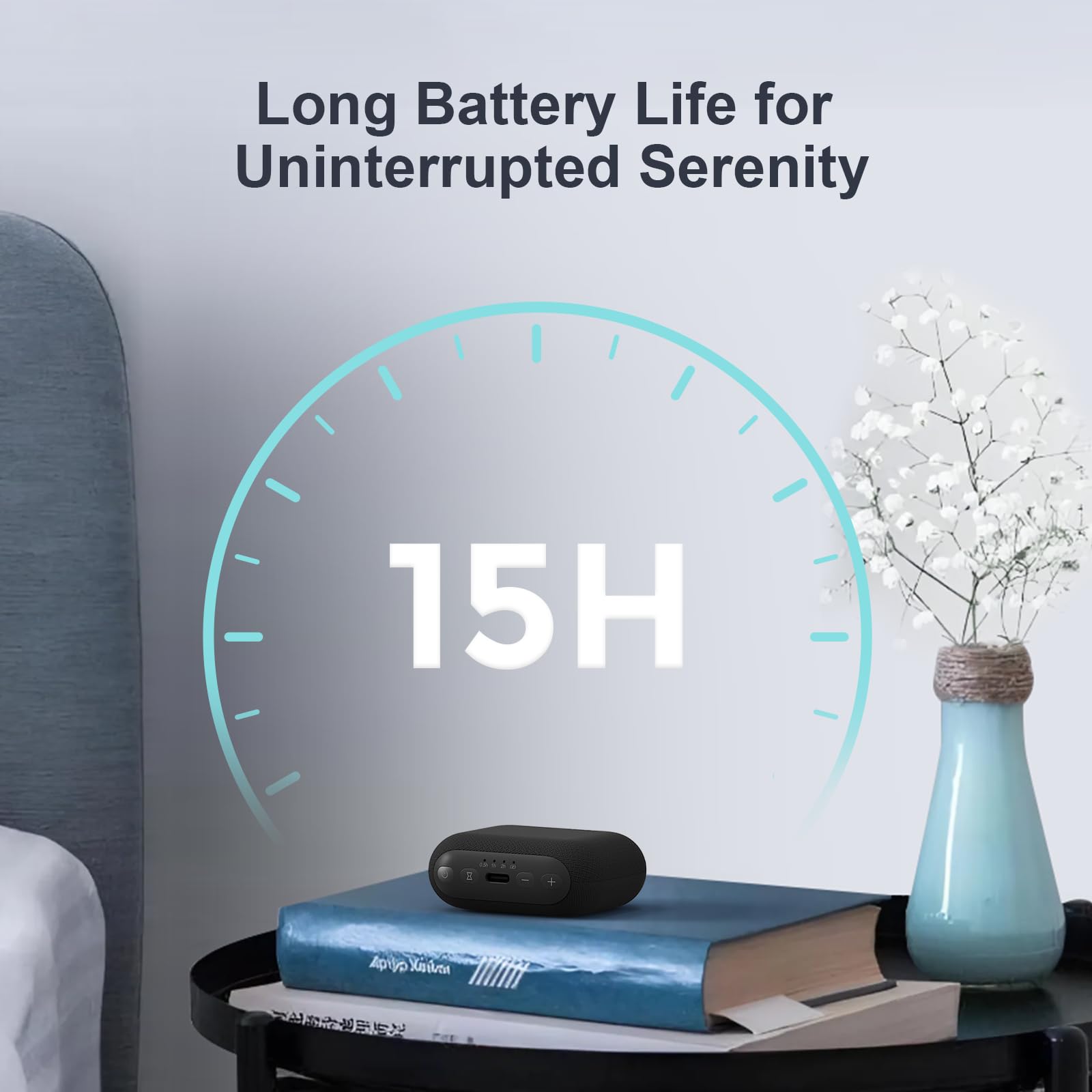 Anjank Mini Portable Sound Machine For Sleep,Travel White Noise Machine For Adults, 20 Soothing Sounds, Powerful Battery, 30-Lev