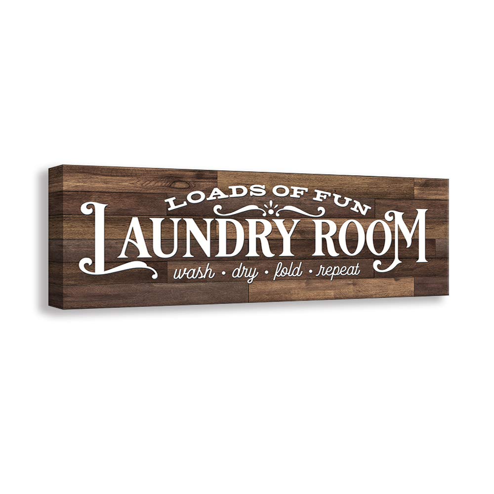 Vintage Laundry Room Canvas Wall Art  Laundry Schedule Funny Rules Prints Signs Framed  Bathroom Laundry Room Decor (8 X 24 Inch