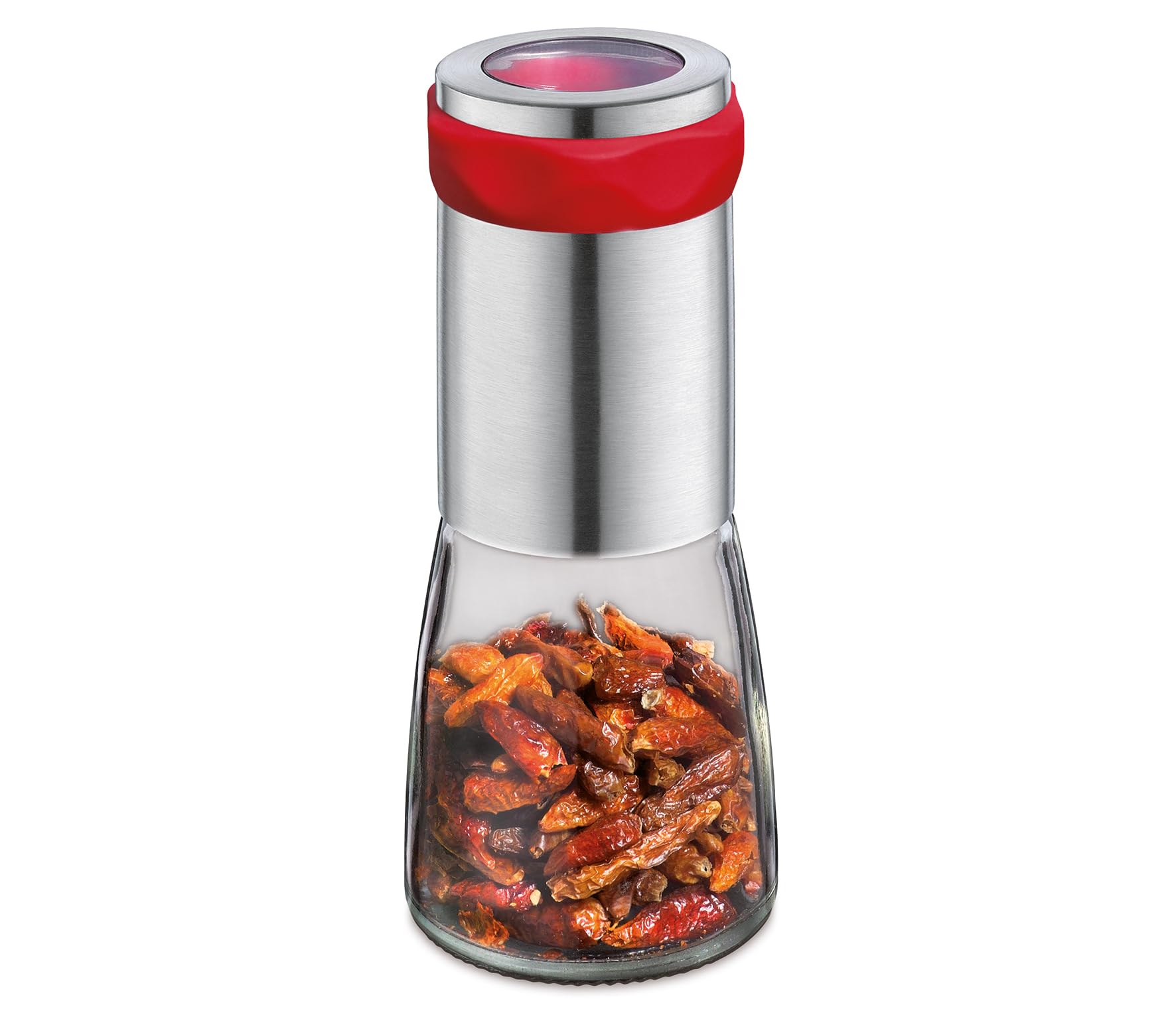 Cilio Premium Piccante Chili Chilli Mill Grinder Red, One Size, Silver