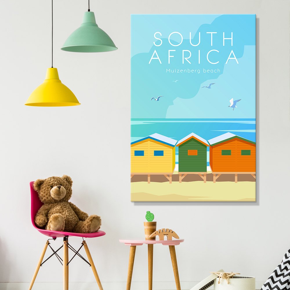Wall26 - Canvas Wall Art - South Africa Travel Illustrations Canvas Art - Giclee Print Gallery Wrap Modern Home Art Ready To Han