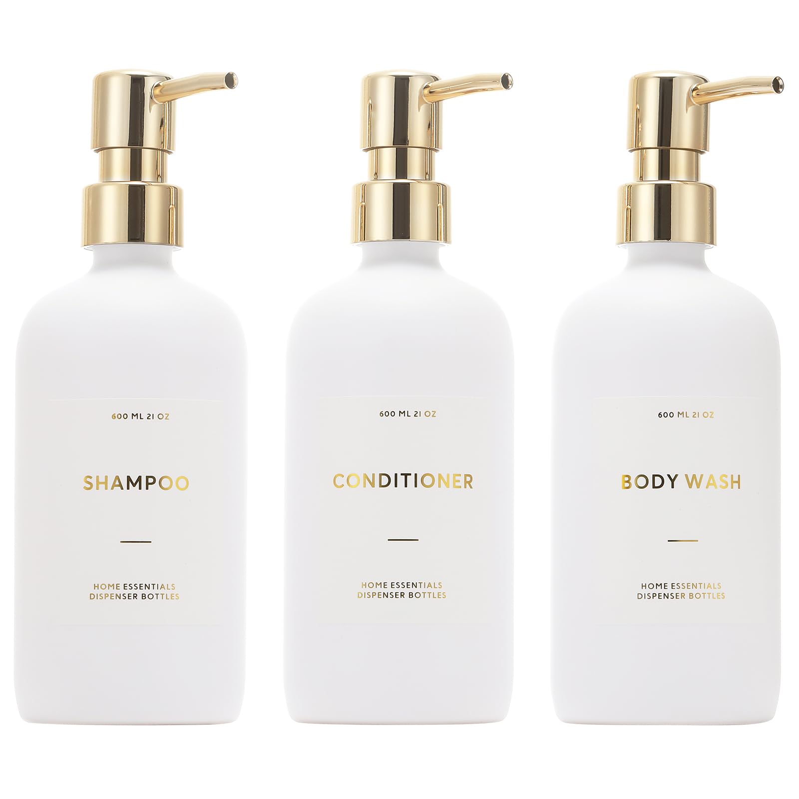 Homcdaly Shampoo And Conditioner Dispenser, 21Oz 3-Pack Refillable Shampoo And Conditioner Bottles, Shampoo Container, Empty Sha