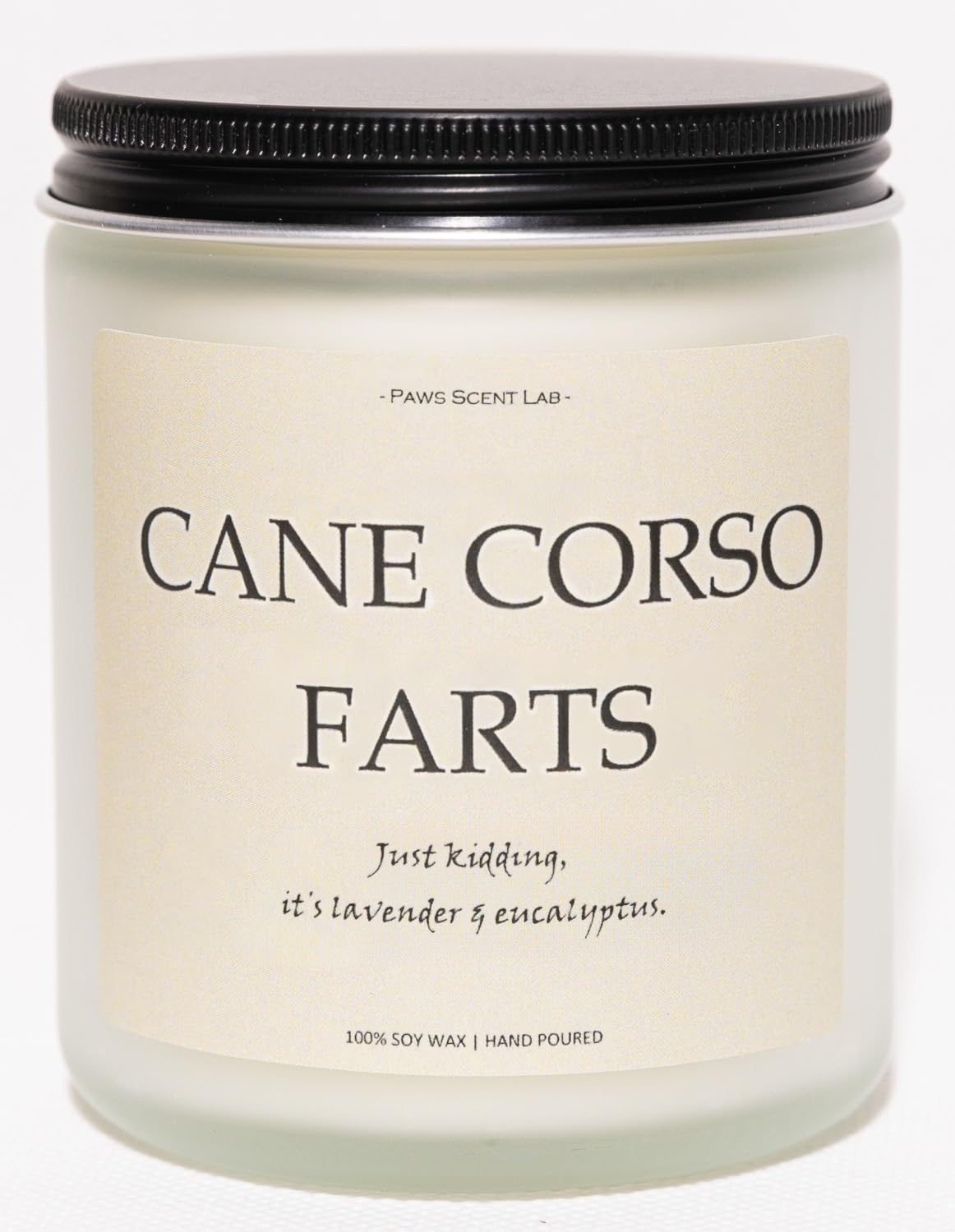 Cane Corso Gifts & Decor, Cane Corso Gifts for Women, Dog Farts Candle, Dog Mom Gift for Women - Lavender & Eucalyptus, Crafted 