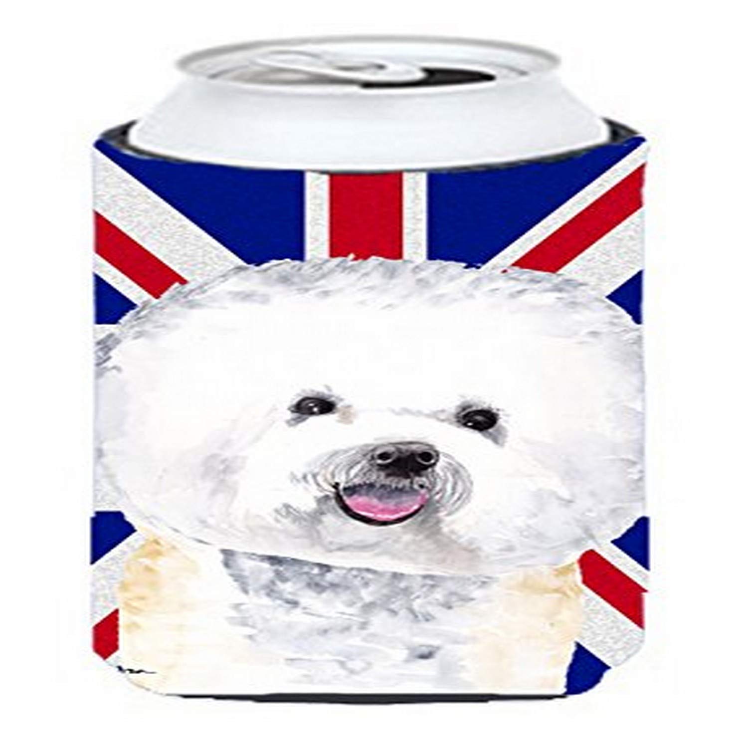 Bichon Frise with English Union Jack British Flag Tall Boy Beverage Insulator Hugger SC9818TBC