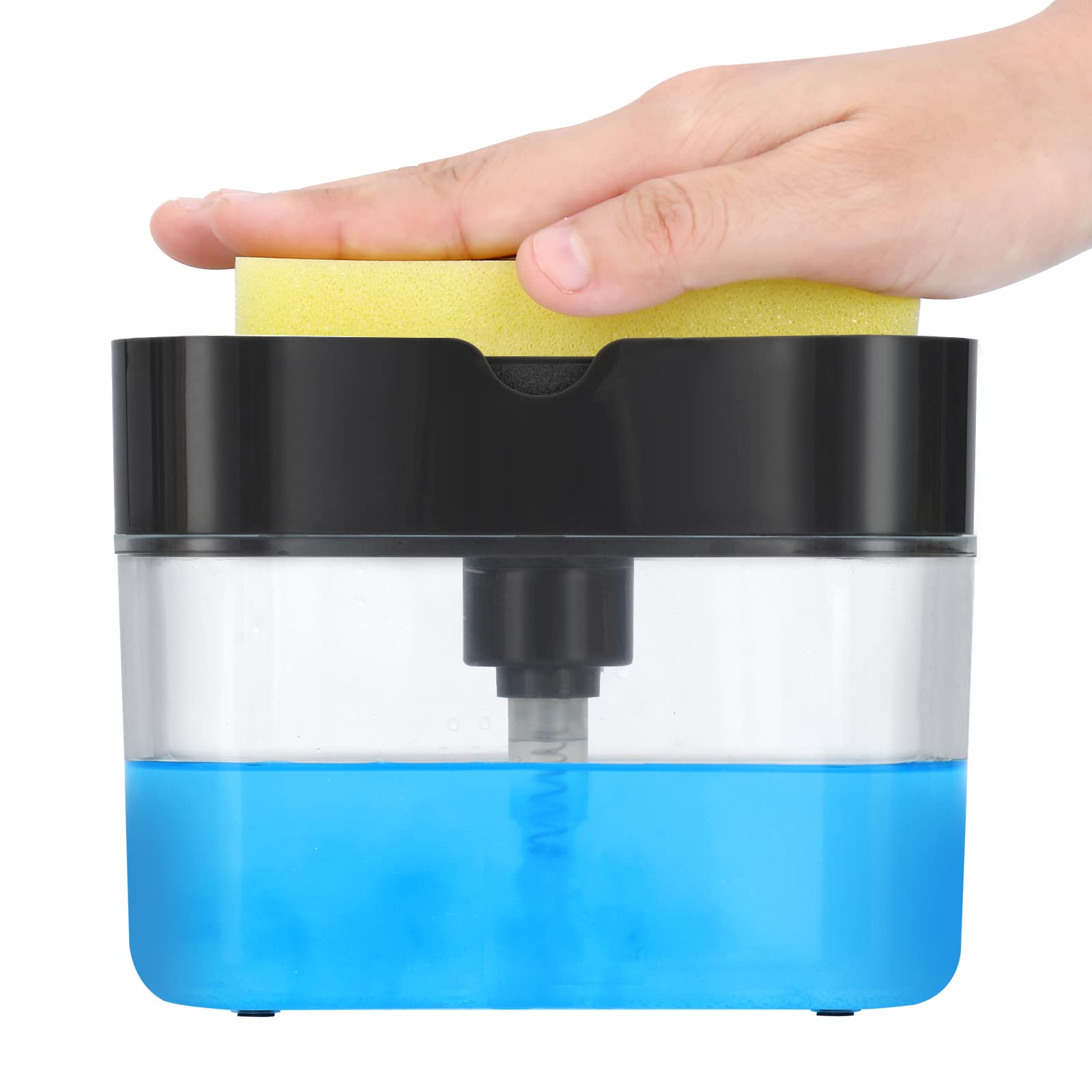Premium Quality Dish Soap Dispenser - Countertop Kitchen Soap Dispenser, Sink Dish Washing Soap Dispenser 13 Ounces (Sponge Incl