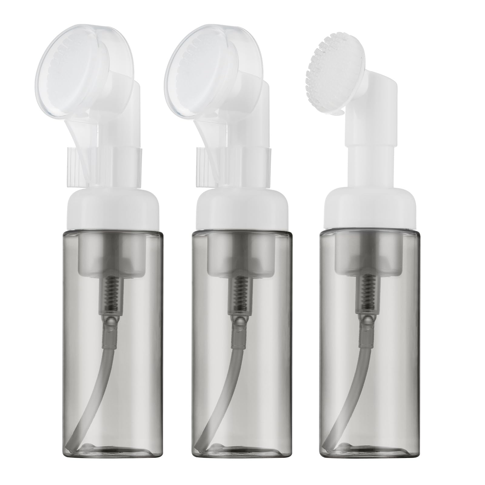 Owlyee 2Oz Foam Bottle (3Pcs) With Brush, Empty Foaming Pump Dispenser For Hand Soap, Lash Cleanser, Shampoo To Travel (60Ml, Bl