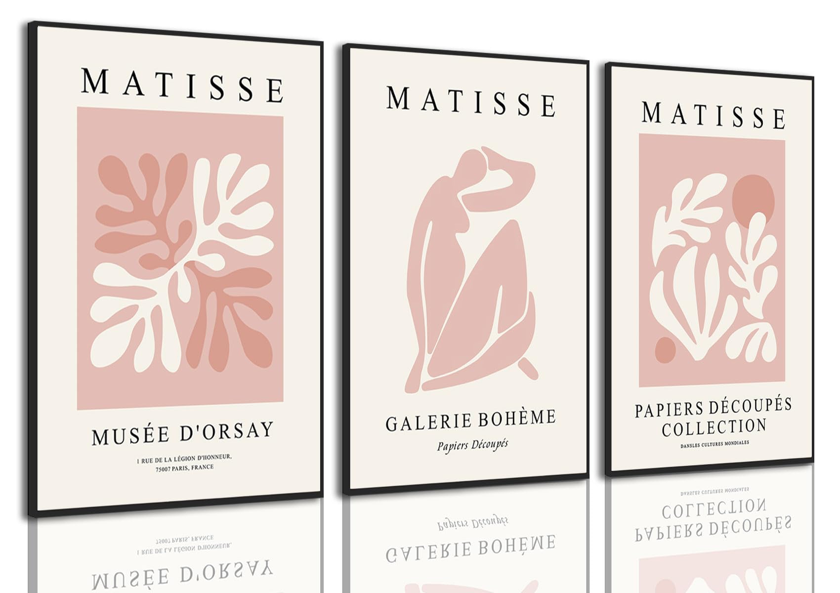 Djmwtb Matisse Abstract Canvas Wall Art Set Of 3 Pink Flower Market Poster Prints Modern Aesthetic Pictures Minimalist Wall Deco
