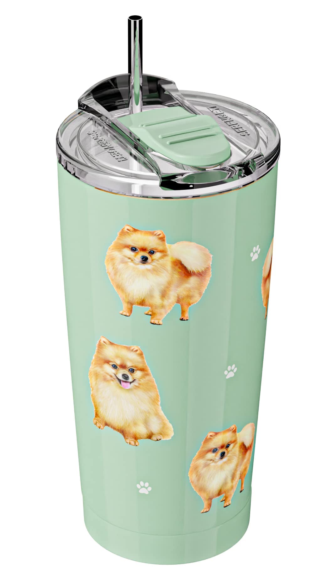 Pomeranian Serengeti 16 Oz Stainless Steel, Vacuum Insulated Tumbler With Spill Proof Lid - 3D Print - Insulated Travel Mug For