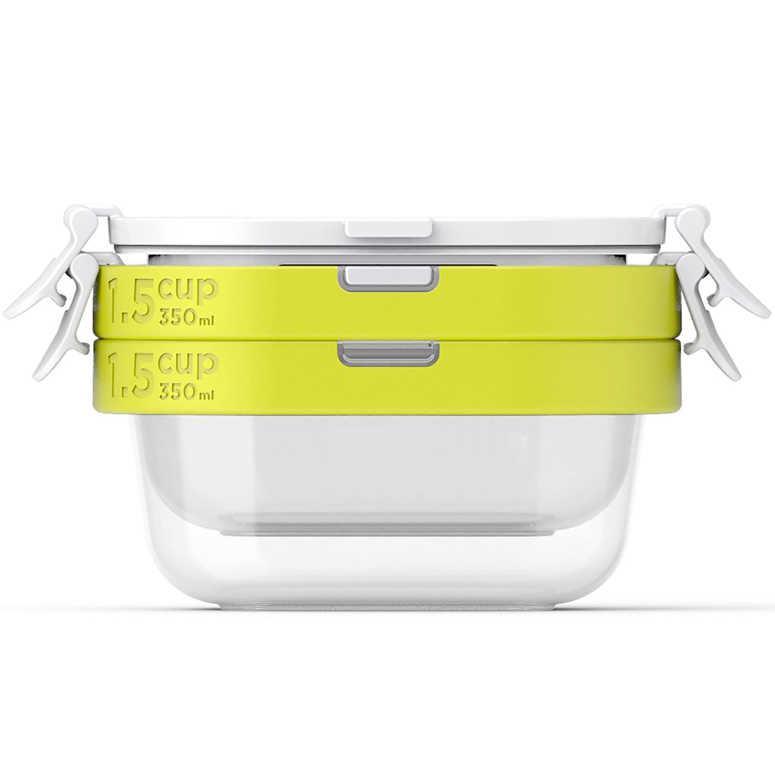 Zoku Food Storage Containers With Lids, Set Of 2 Reusable Airtight 1.5-Cup Snack Containers, Bpa Free (Neat Stack) (4 Piece)