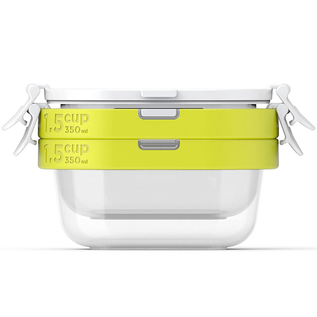 Zoku Food Storage Containers With Lids, Set Of 2 Reusable Airtight 1.5-Cup Snack Containers, Bpa Free (Neat Stack) (4 Piece)