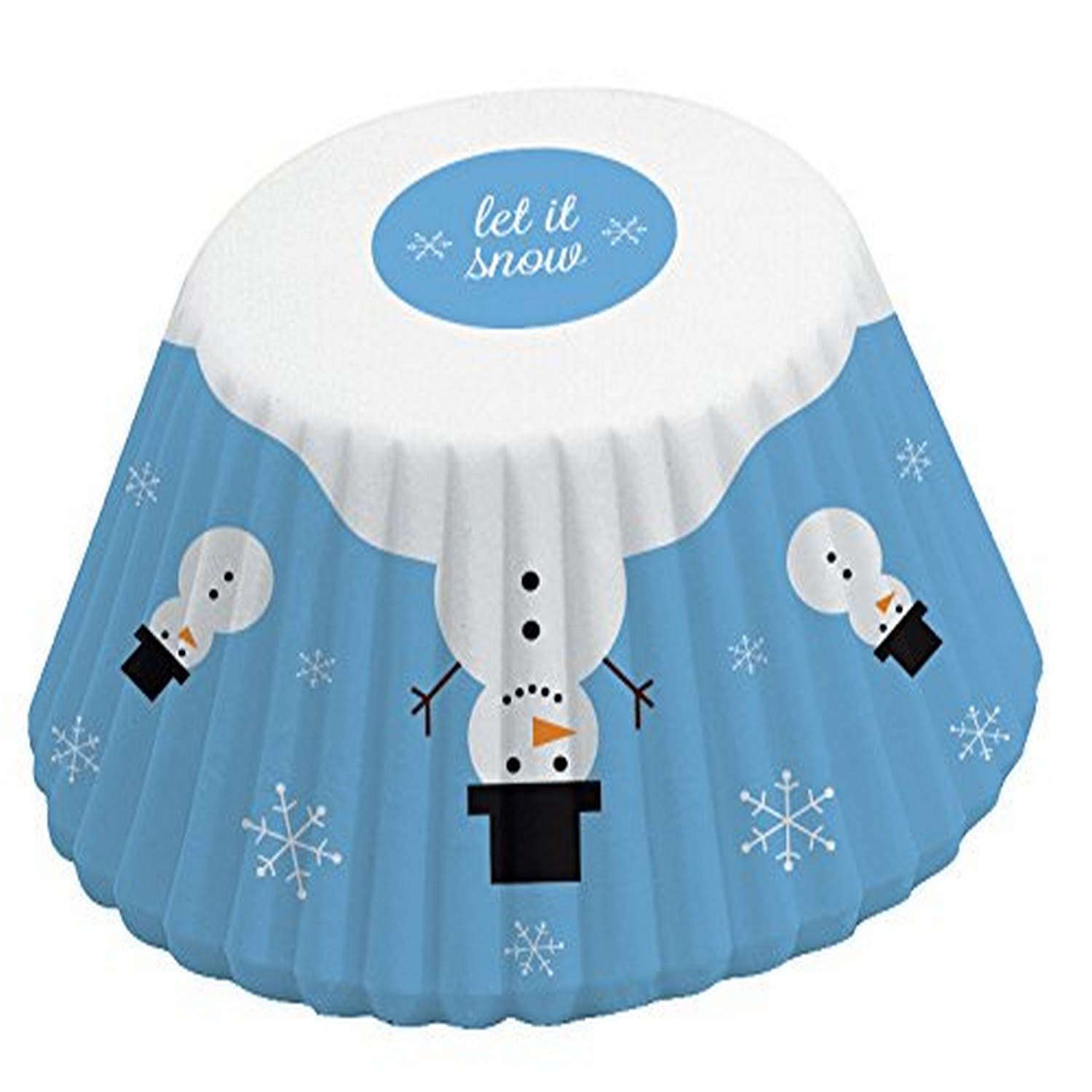Fox Run Snowman Paper Muffin And Cupcake Liners, Set Of 50 Standard Size Wrappers