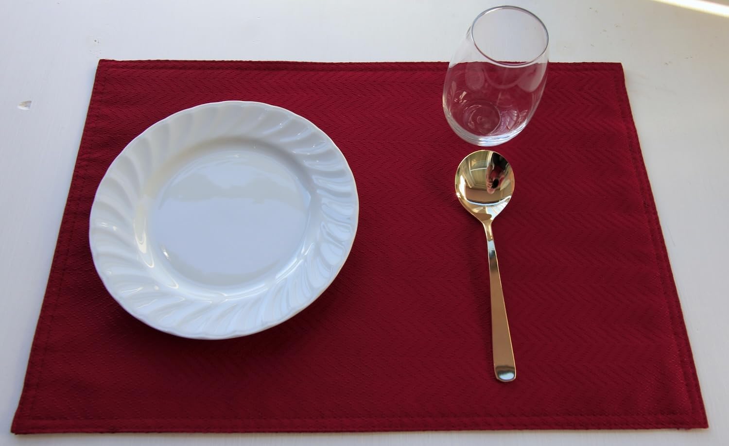 Red Placemats Set Of 4, Double Layered Burgundy Place Mats For Dining Table, Cranberry Waterproof Table Mats For Kitchen Table F