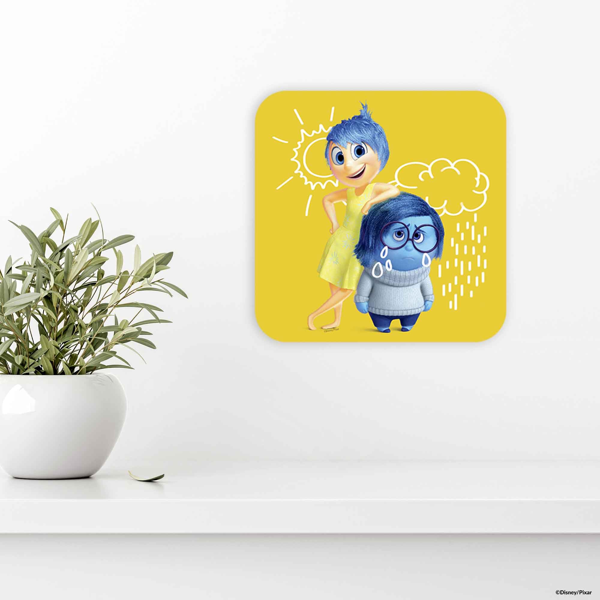 Disney Pixar Inside Out 2 Joy and Sadness Friendship Metal Sign - Vibrant Inside Out Wall Decor for Home