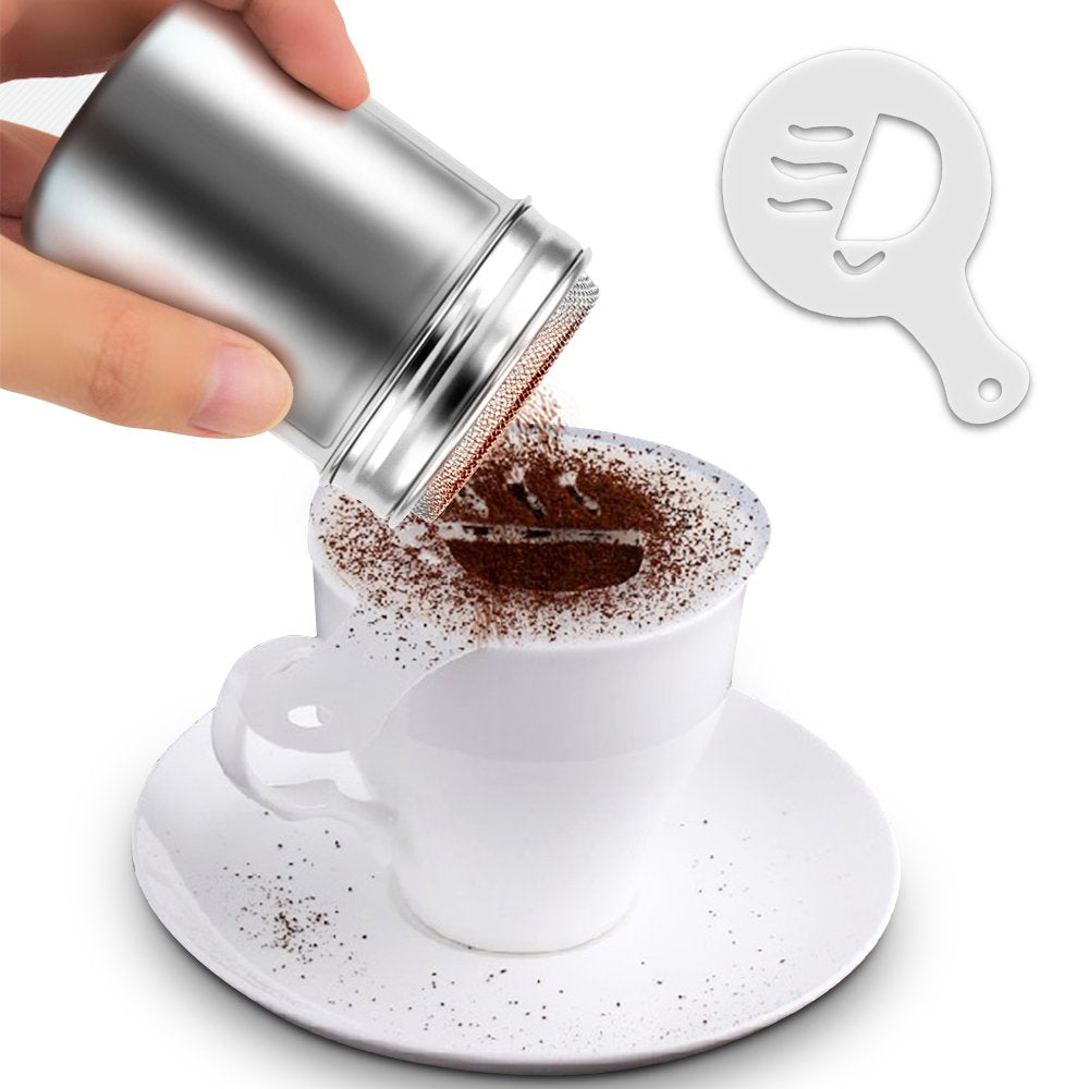 3 Pack Stainless Steel Powder Shaker, Suger Shakers Coffee Cocoa Dredges With Fine-Mesh Lid, Aifuda Power Can For Cooking Home R