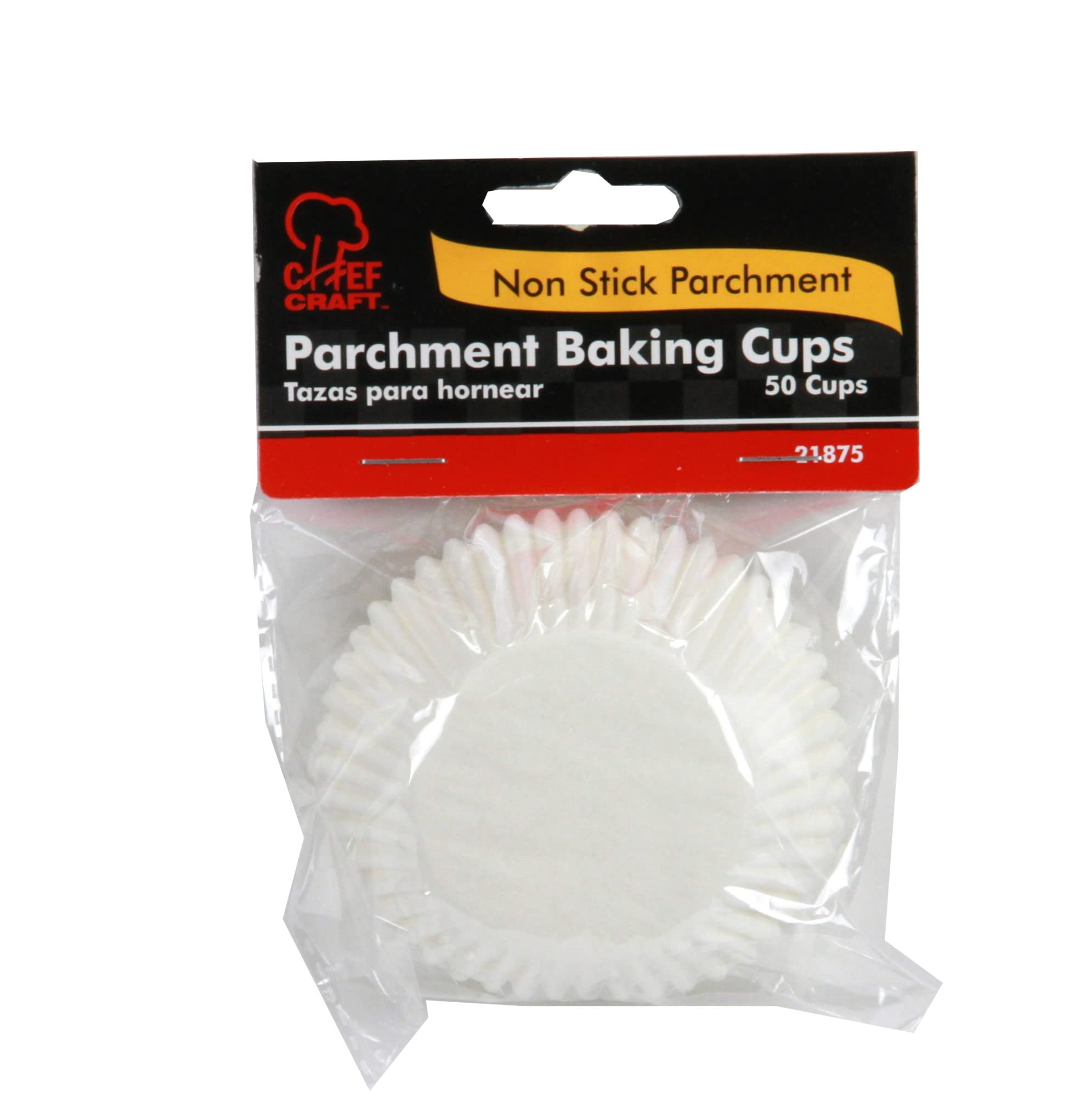 Chef Craft Classic Parchment Paper Cupcake Liners, 50 Count, White