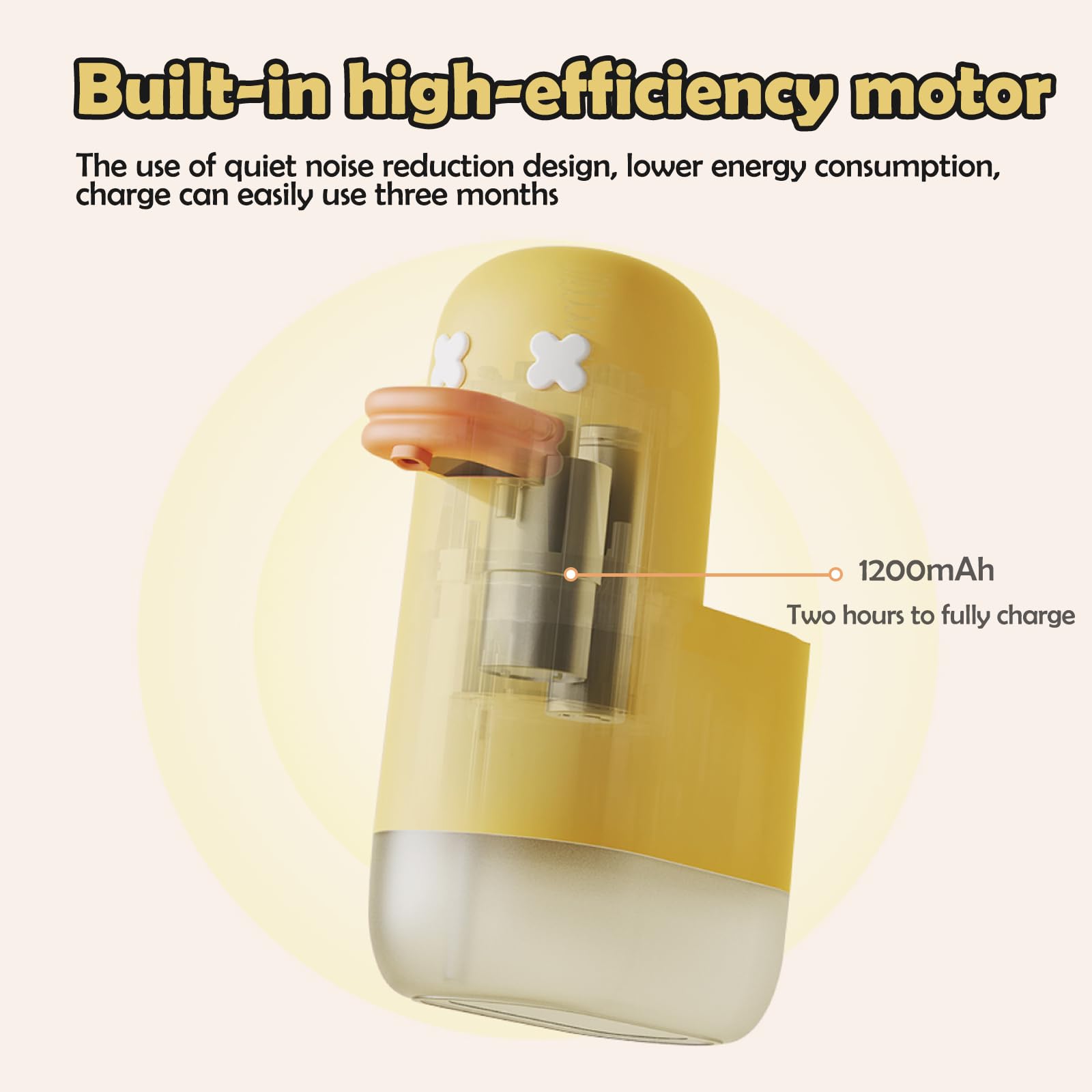Seawah Automatic Foaming,Rechargeable Cute Bubble Duck Touchless Hand Foam Soap Dispenser For Bathroom,Smart Electric Sensor Soa