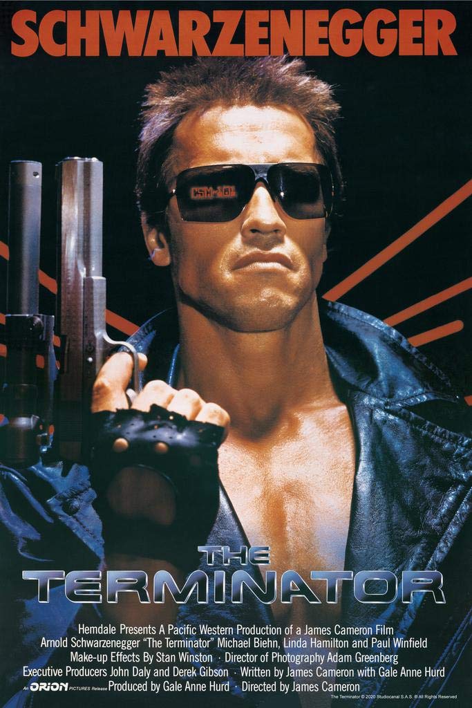 The Terminator Poster Vintage Classic Movie Posters Iconic Theater Decor Cool Wall Art Print Poster 16X24