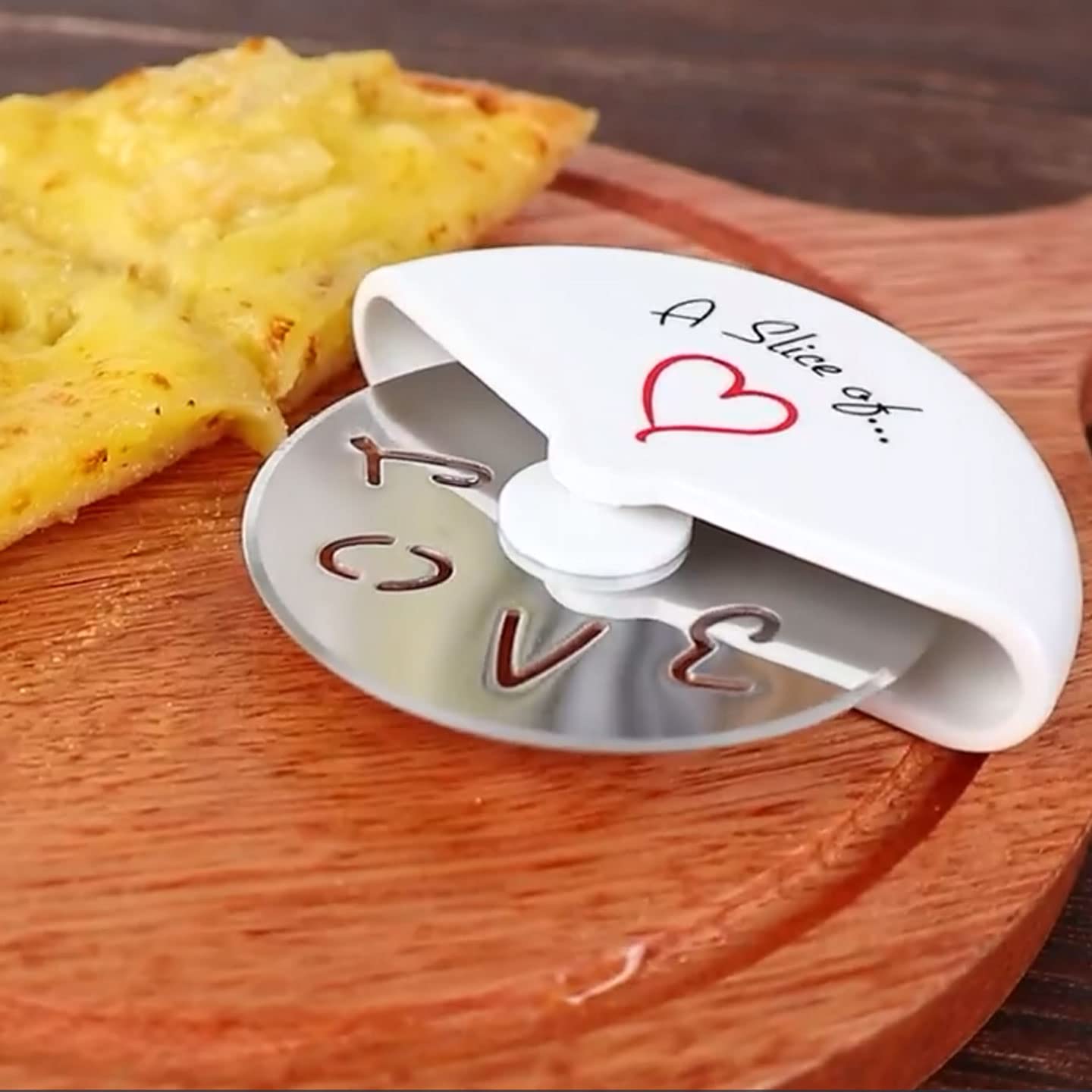 Kate Aspen ''A Slice Of Love'' Stainless Steel Pizza Cutter Wheel In Miniature Pizza Box, Wedding Favor, Bridal Shower Favor, St