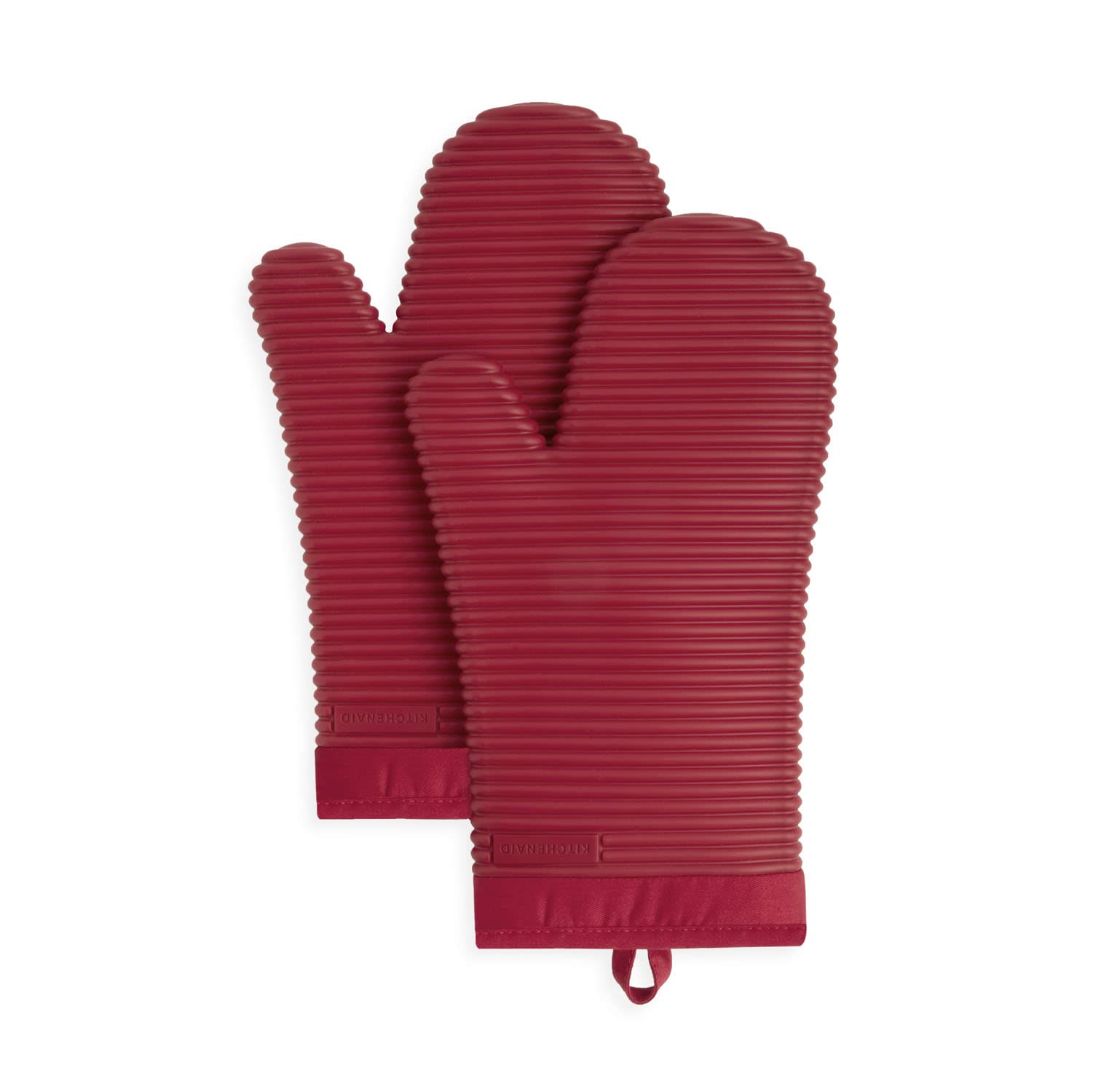 Kitchenaid Ribbed Soft Silicone Oven Mitt Set, 7.5''X13'', Passion Red 2 Count, O2013117Tdka 600