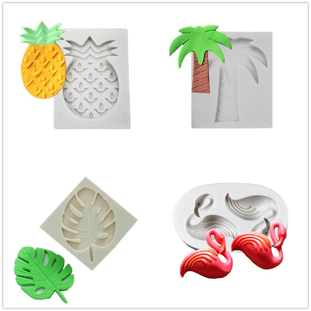Jevenis Luau Cake Decoration Flamingo Cake Mold Hawaiian Baby Shower Cake Mold Aloha Baby Shower Cake Decoration Pineapple Cake