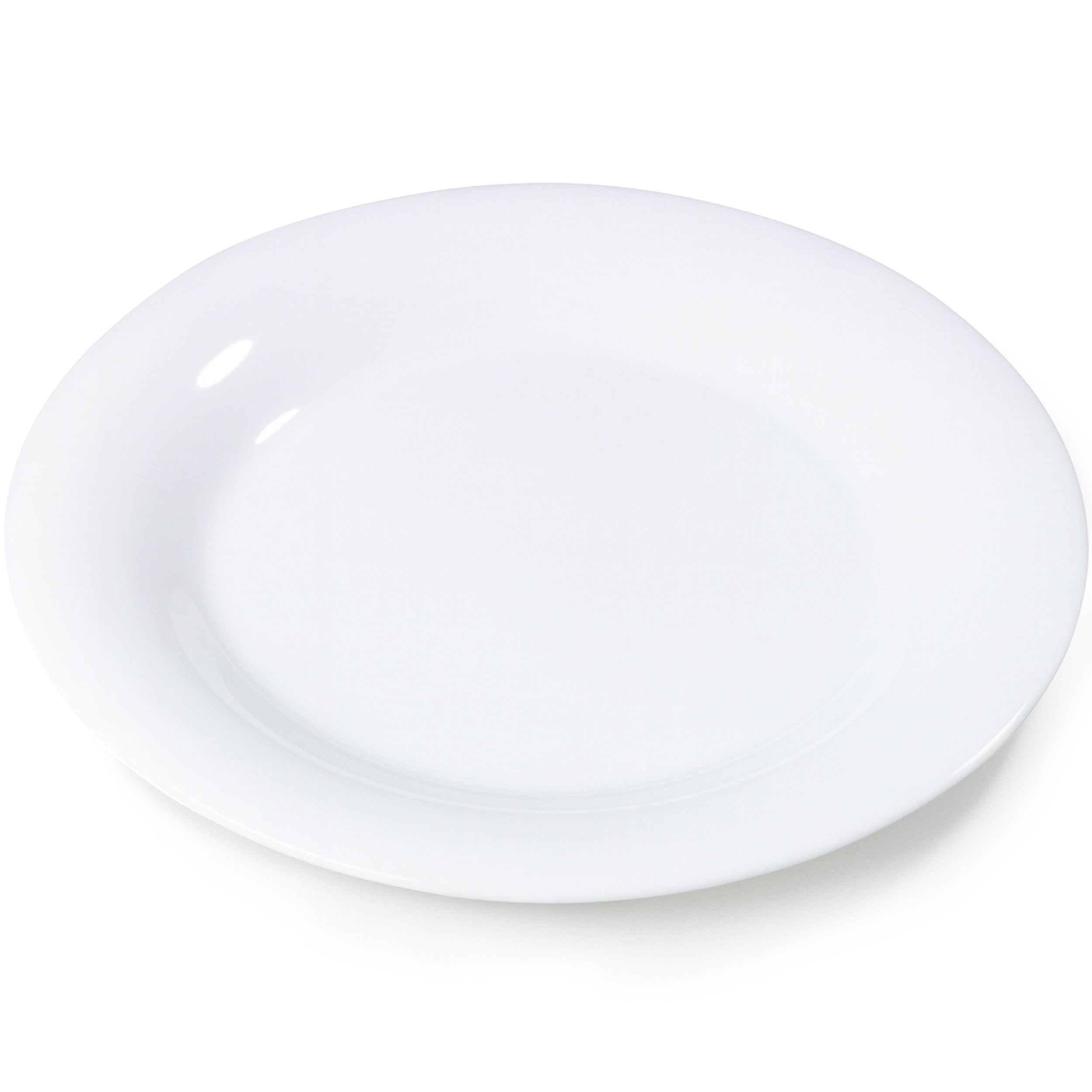 Carlisle FoodService Products Sierrus Reusable Plastic Plate with Wide Rim for Buffets, Restaurants, and Homes, Melamine, 12 Inc