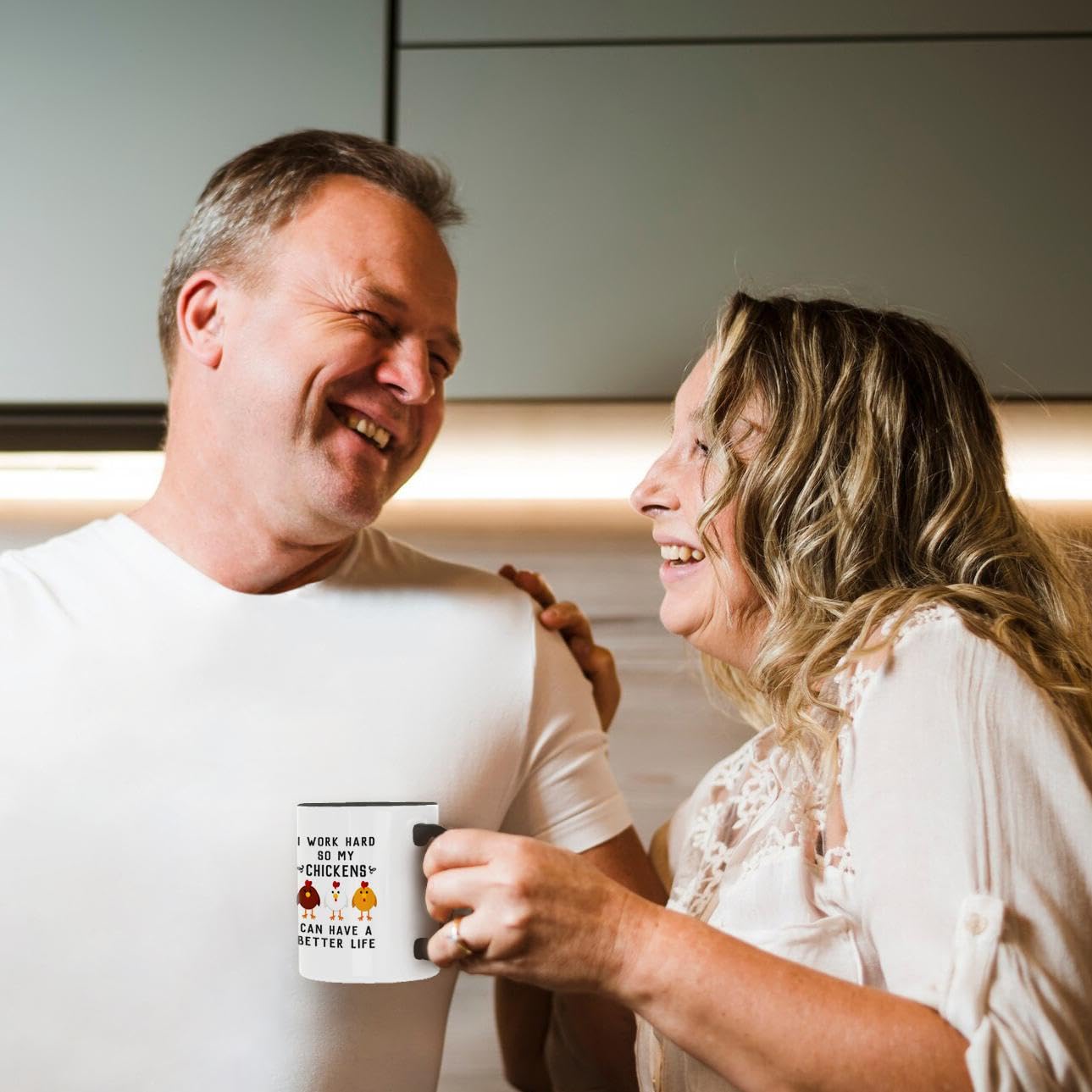 3Drose Mug, 11Oz, Black/White