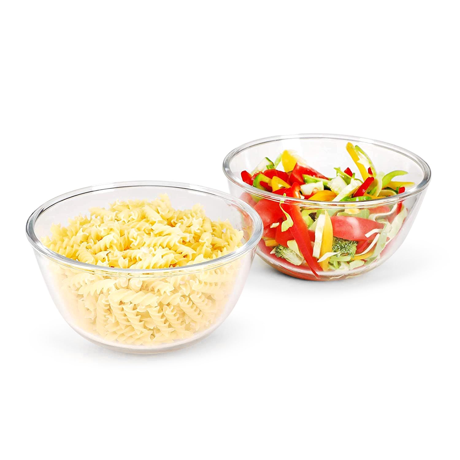 Cutting Edge Essentials 1100 Ml Borosilicate Round Glass Mixing And Serving Bowl -Microwave Safe And Versatile Cookware For Kitc