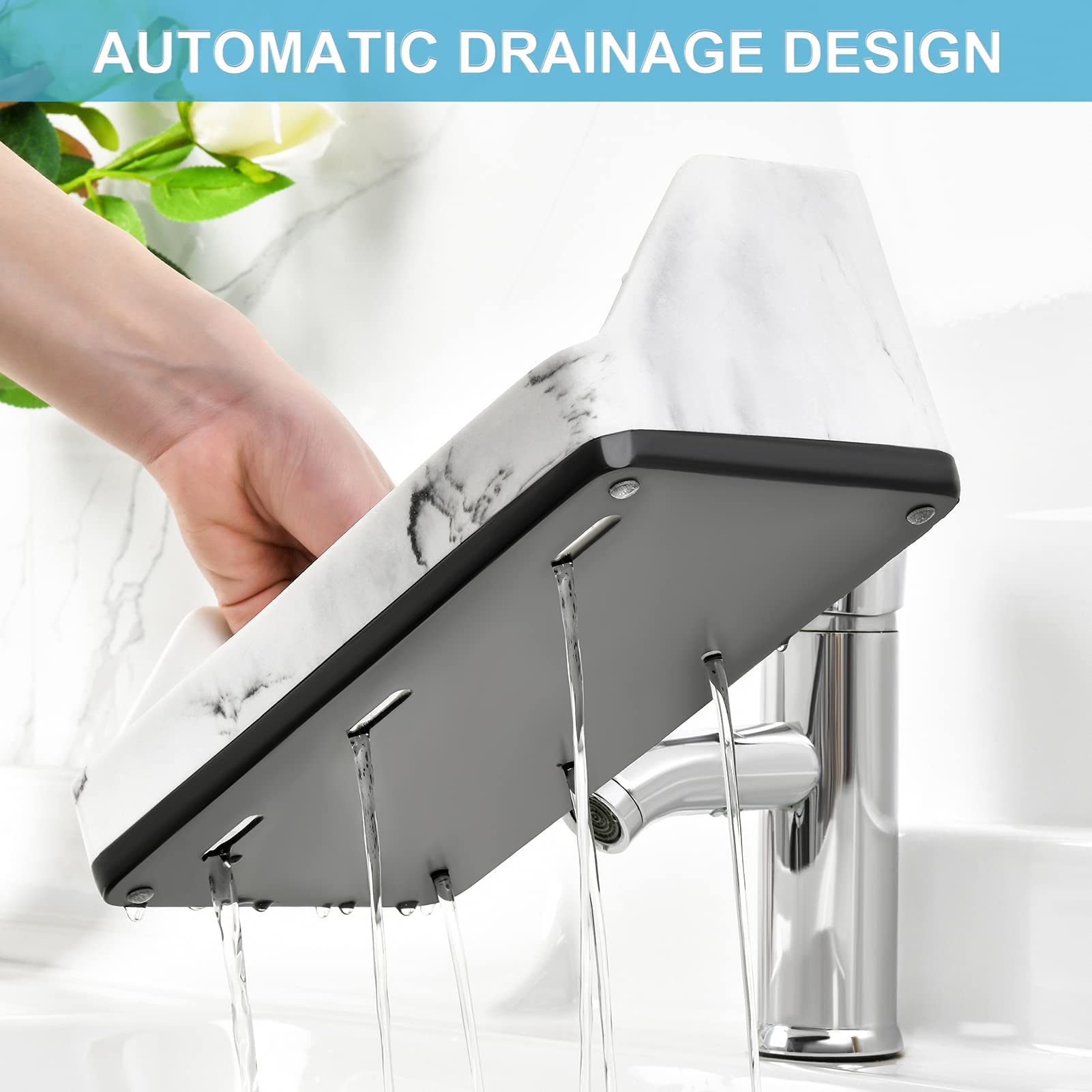 Vitviti Toothbrush Holder For Bathroom, Resin Bathroom Organizer Countertop Sink, Bathroom Counter Organizer Accessories 5 Compa