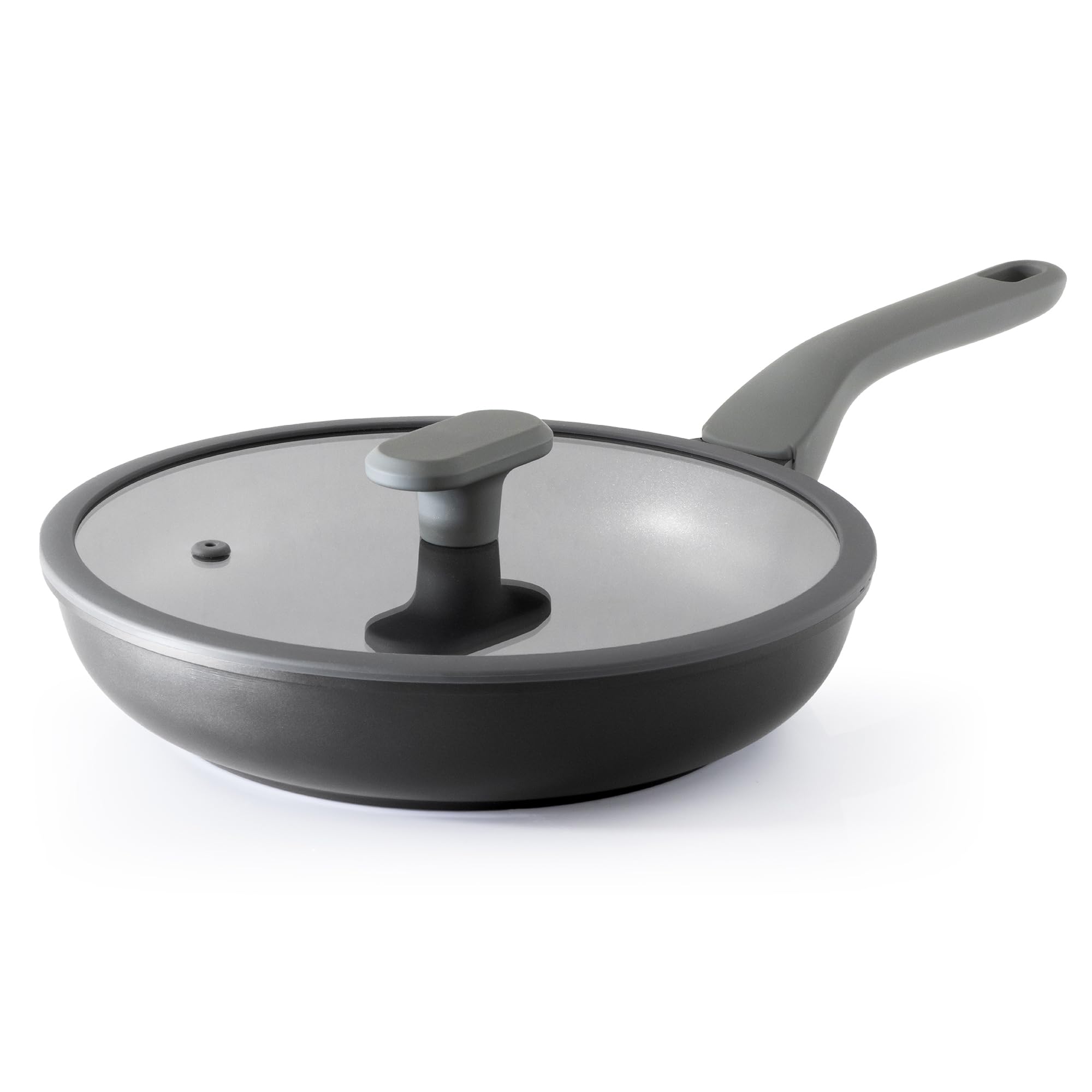 PRICUSIS Nonstick Frying Pan with Lid, 8/10 Inch Skillet with Stay Cool Handle, Fully Coated, Induction Compatible & Oven Safe, 