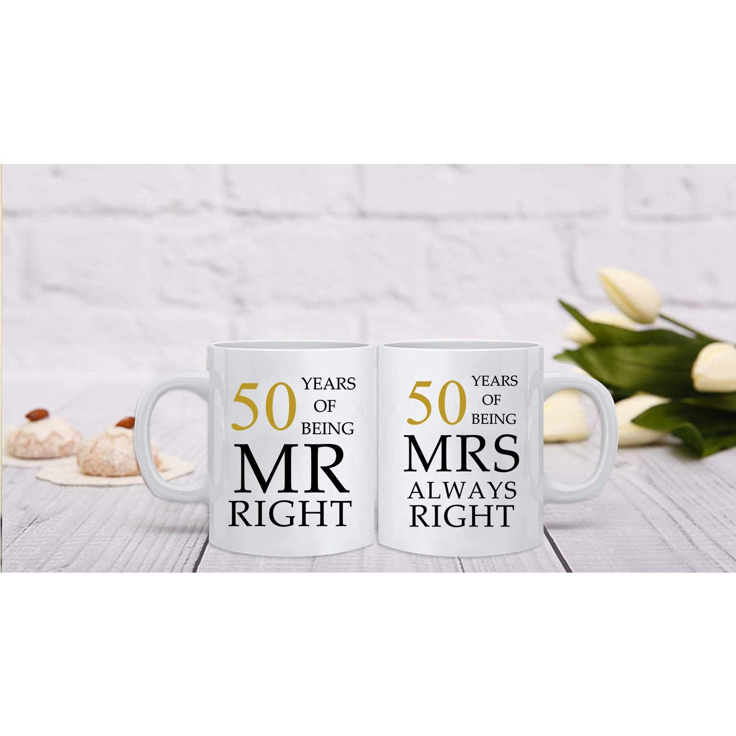 Kwieema 50th Wedding Anniversary for Couples, Golden 50th Anniversary for Parents, 50th Wedding Anniversary Coffee Mugs Grandpar