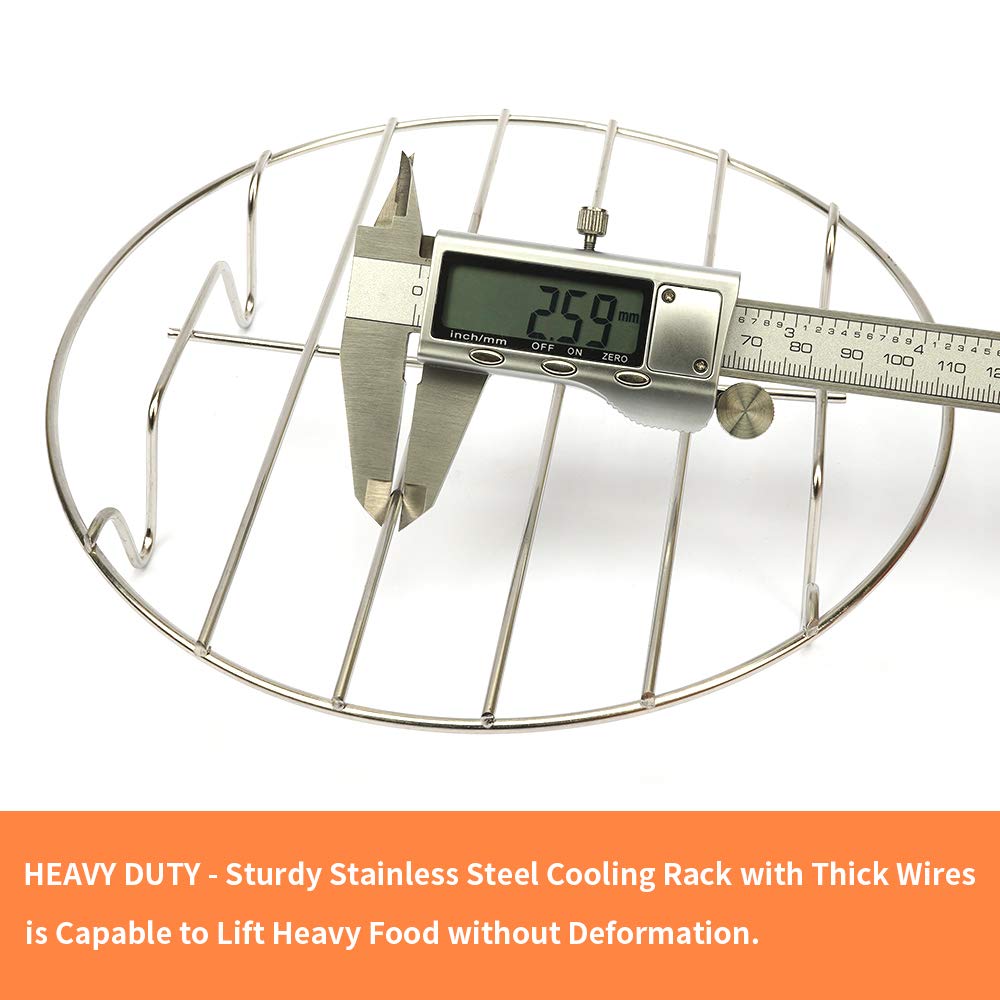 2 Pack Round Cooking Cooling Racks 8''X1.18'', 304 Stainless Steel Round Rack For Steaming Rack And Air Fryer Cooking Steamer Ra