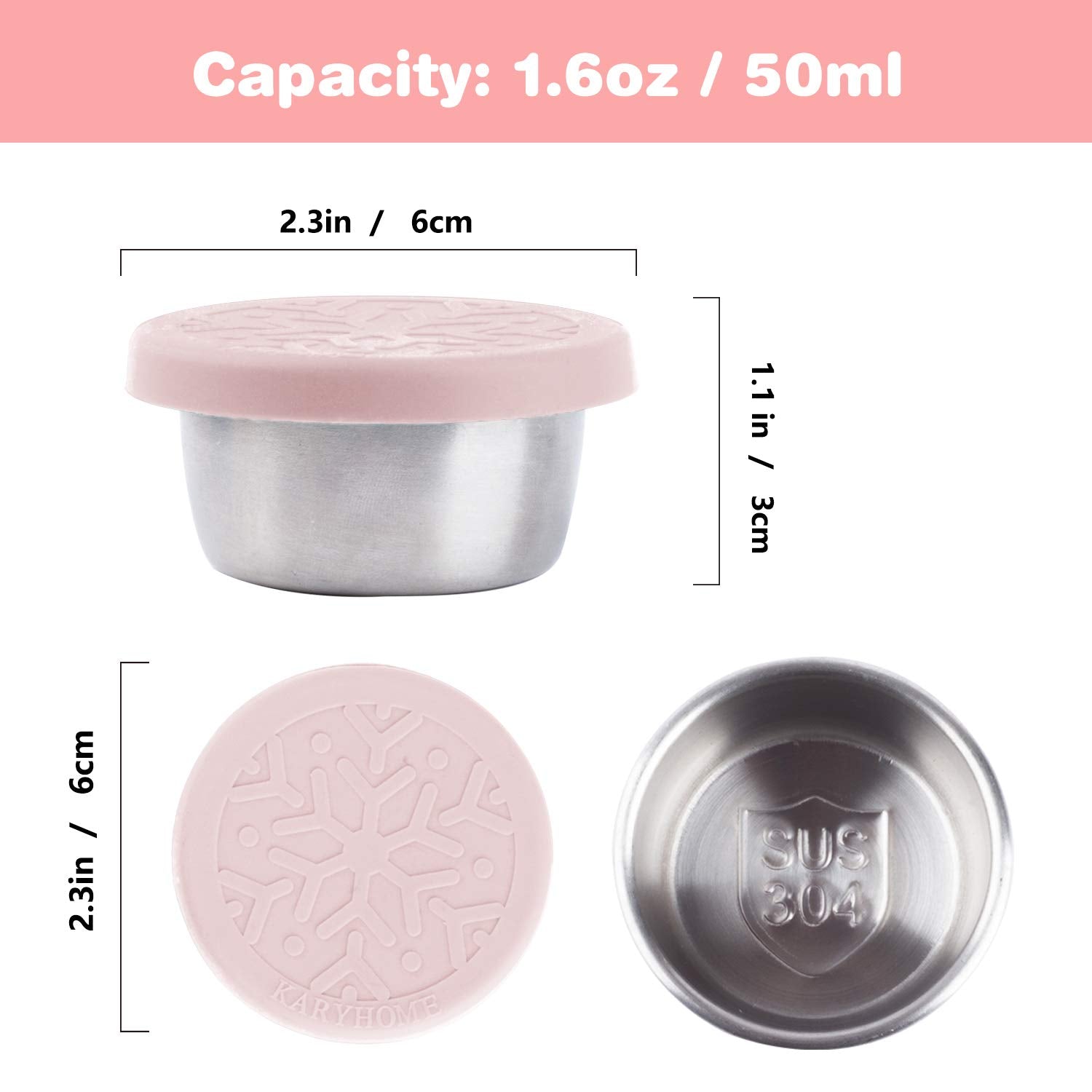 Lalastar Salad Dressing Containers Set, Small Condiment Containers With Silicone Lids, Leakproof & Reusable For Condiments, Snac