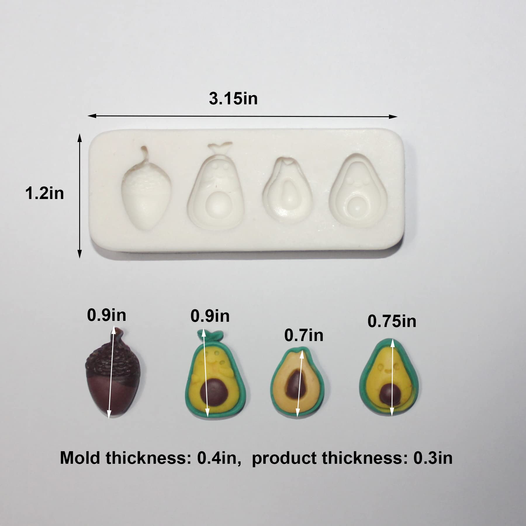 Lvdge Lovely Small Items Silicone Fondant Molds Set For Cake Topper, Gumpaste, Candy & Chocolate, Polymer Clay And More (Vegetab