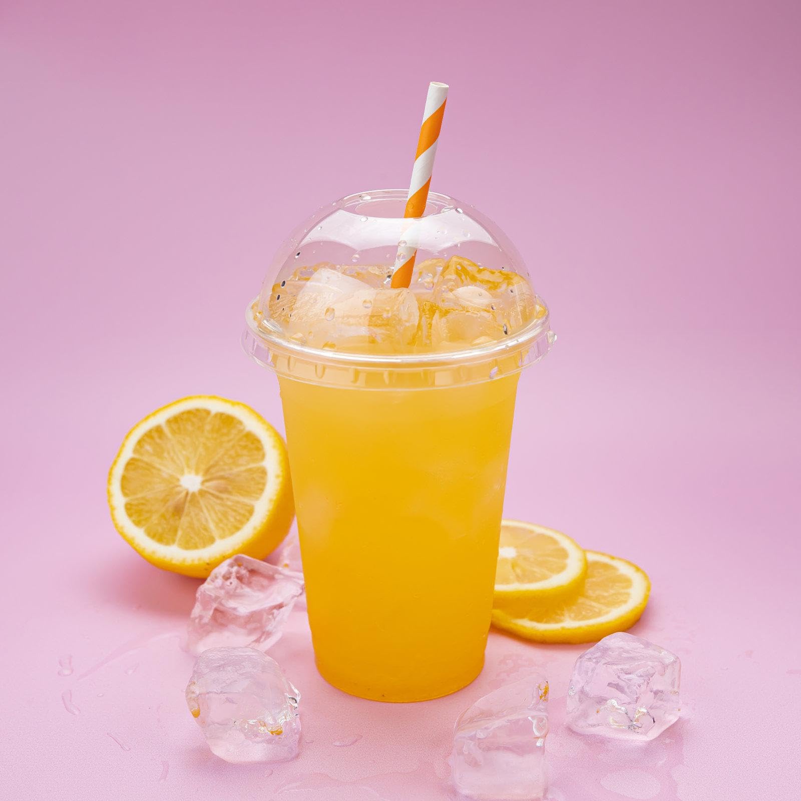Alink 100 Orange And White Striped Paper Straws, Biodegradable Disposable Drinking Straws For Halloween, Bridal Shower, Brithday