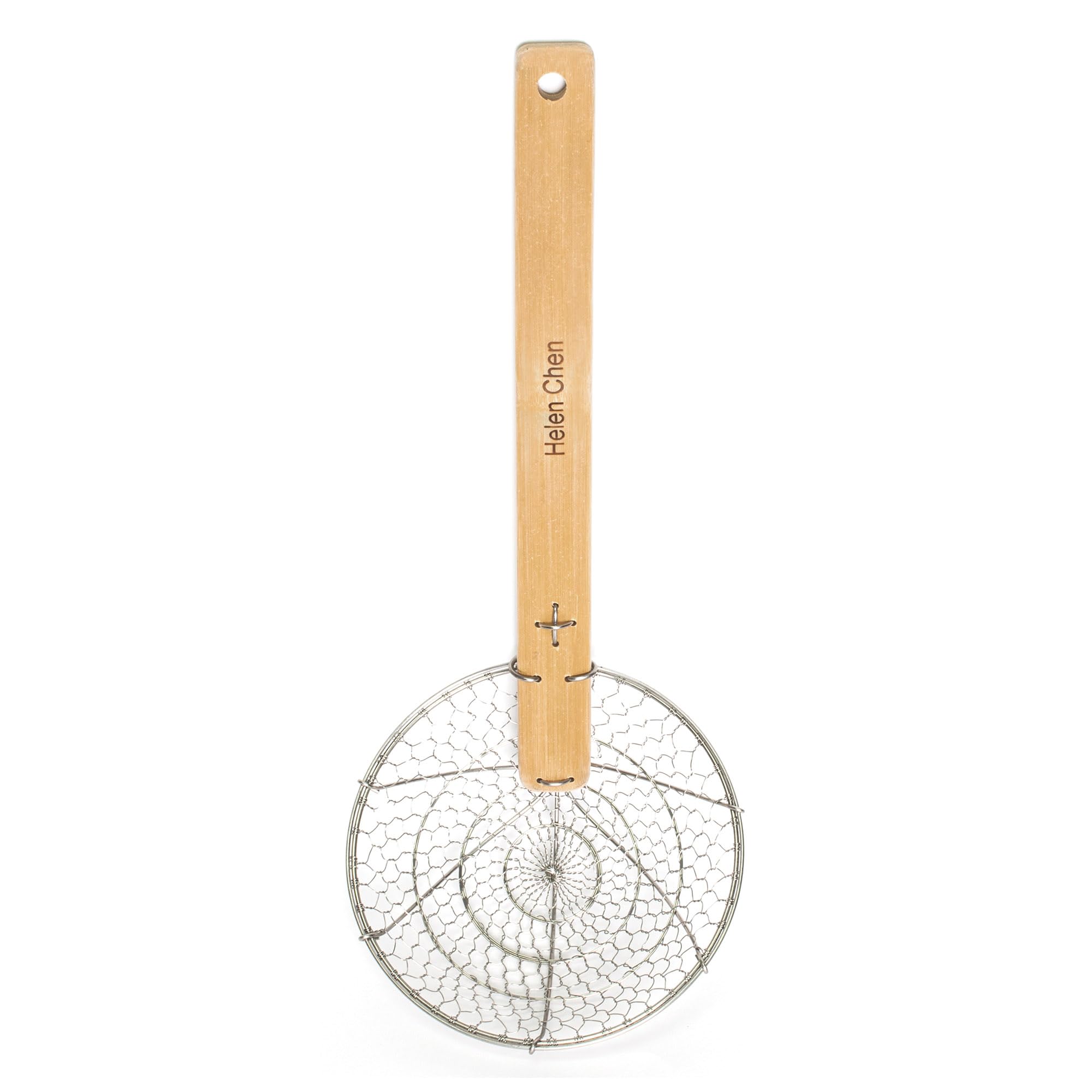 Helens Asian Kitchen Spider Strainer | 7-Inch Stainless Steel Wire Mesh Ladle With Sustainable Wood Handle For Large Batch Cooki