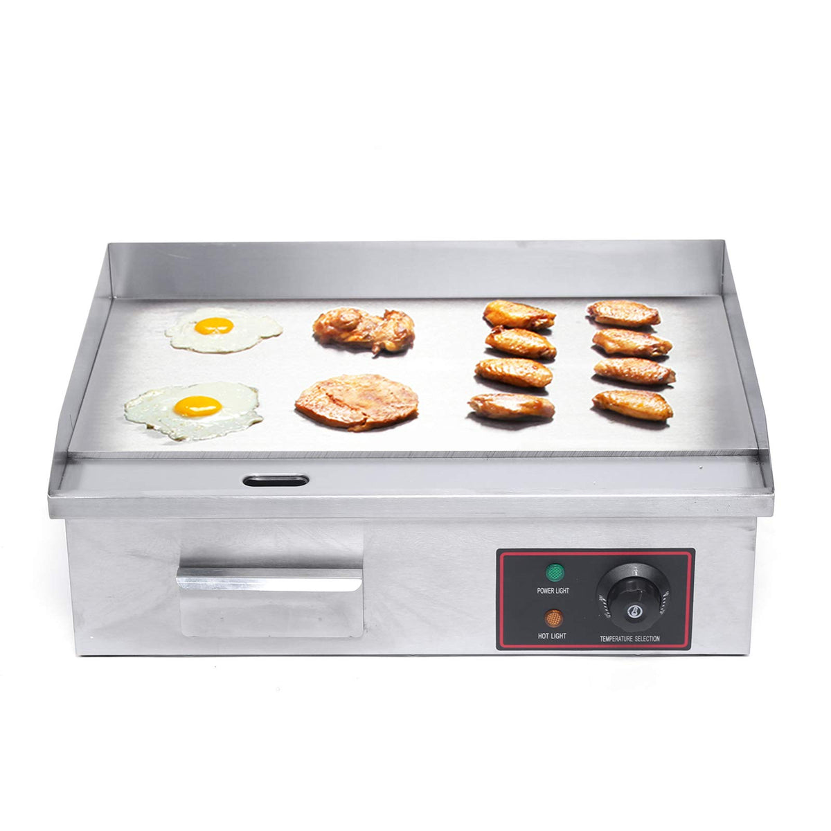 Snkourin Stainless Steel Electric Grill, 22-Inch Flat Top Grill Commercial Electric Griddles, Adjustable Temperature Control 122