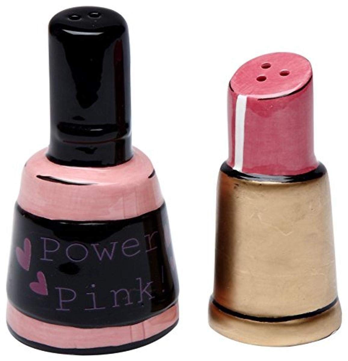 StealStreet SSCG62411 3 Power Pink Nail Polish and Lipstick Salt and Pepper Shakers
