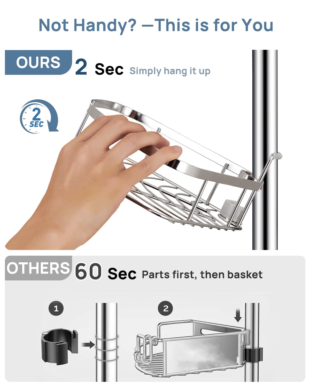 Seirione Rustproof Shower Corner Caddy Organizer For Bathroom, 4 Adjustable Shelves With Tension Pole, For Bathtub Shampoo Acces