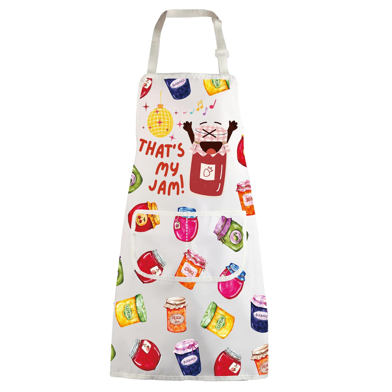Wzmpa Fruit Jam Adjustable Apron With Pockets Canned Jam Lover Gift ThatS My Jam Kitchen Apron Fruit Jam Merchandise (ThatS My