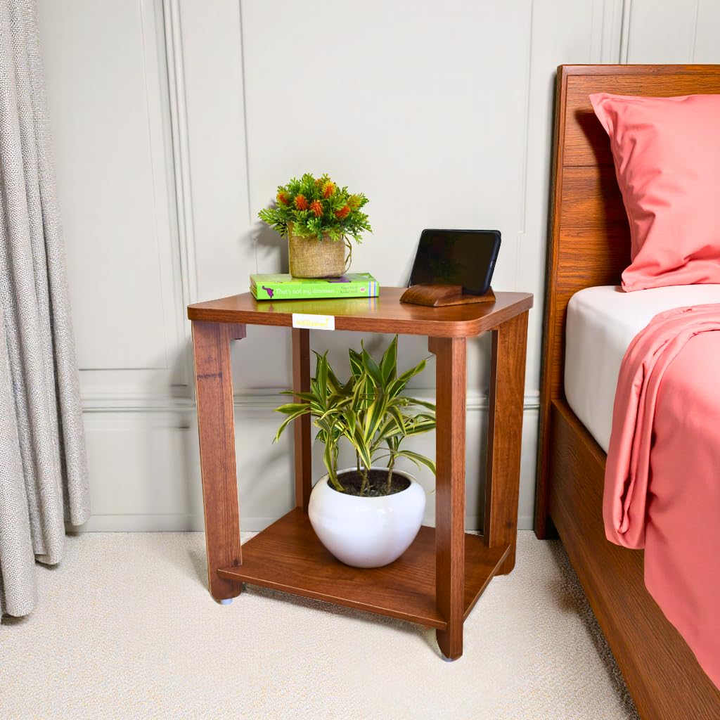 Inoslashed Beautiful Wooden Side Table/End Table/Plant Stand/Tea Table/Stool Living Room Furniture Square Shape (17 Inch  Shees