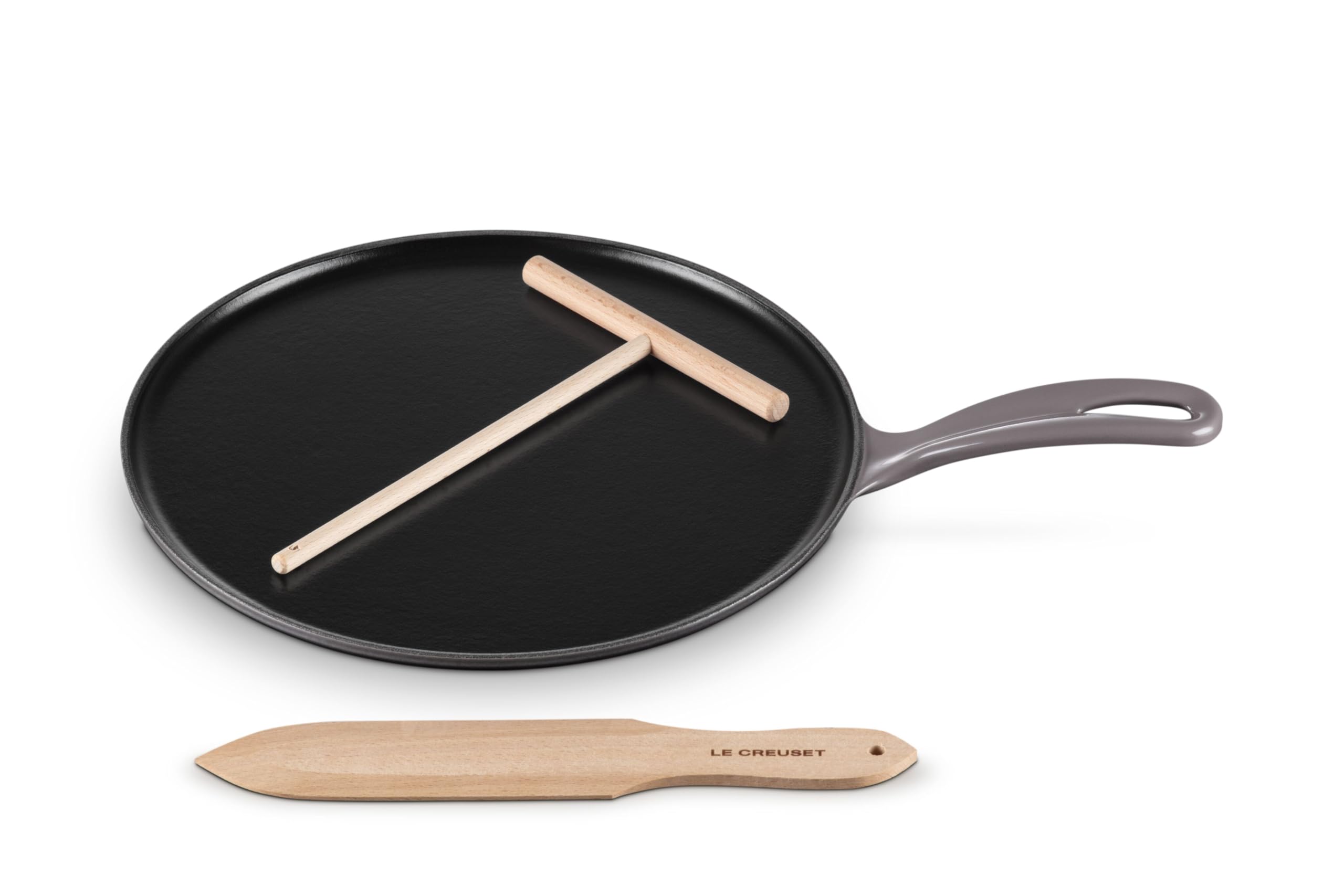 Le Creuset Enameled Cast Iron Traditional Round Crepe Pan, 10.25, Oyster