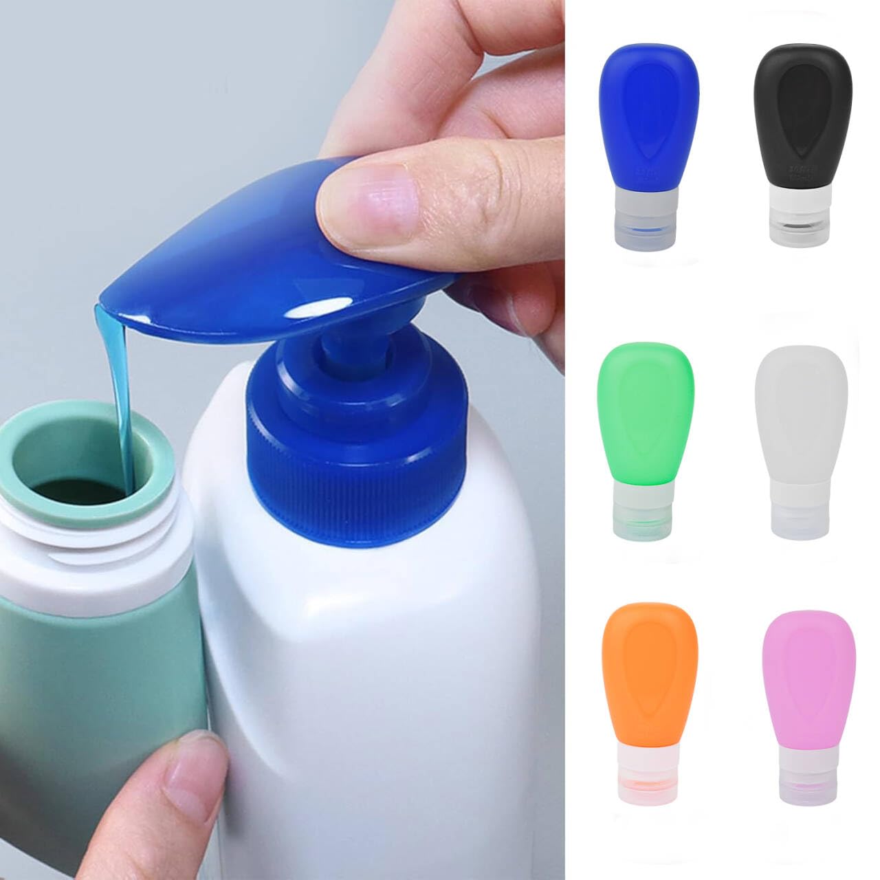 Tostyles 3 Oz Silicone Travel Bottles Waterdrop Style For Toiletries And Leak Proof Refillable Squeezable Containers Mini Small