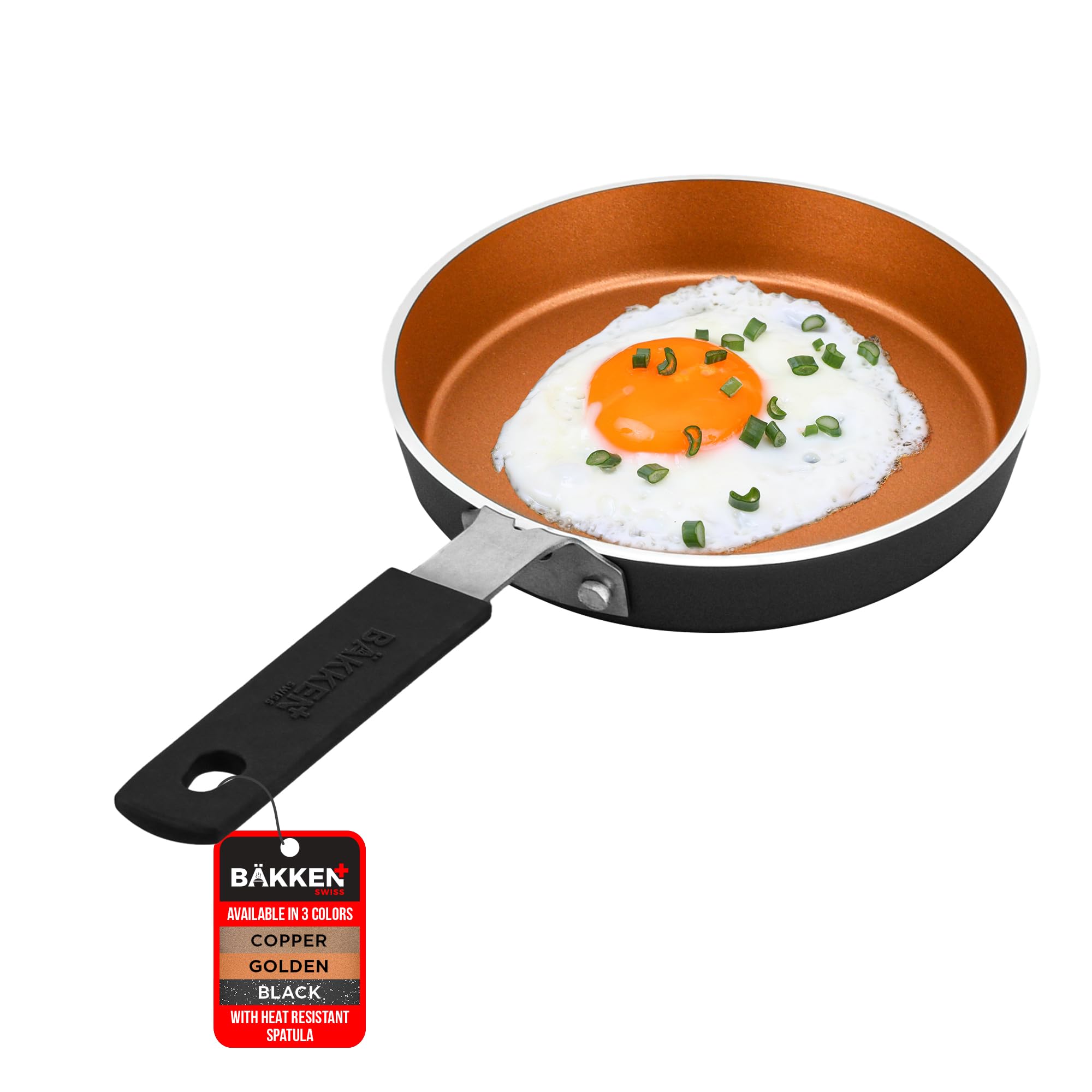 BAKKENMASTER BakkenSwiss 2Piece Mini Nonstick Egg Pan & Omelet Pan  Egg Pan [5.5] with Copper NonStick, Skillet  EcoFrie