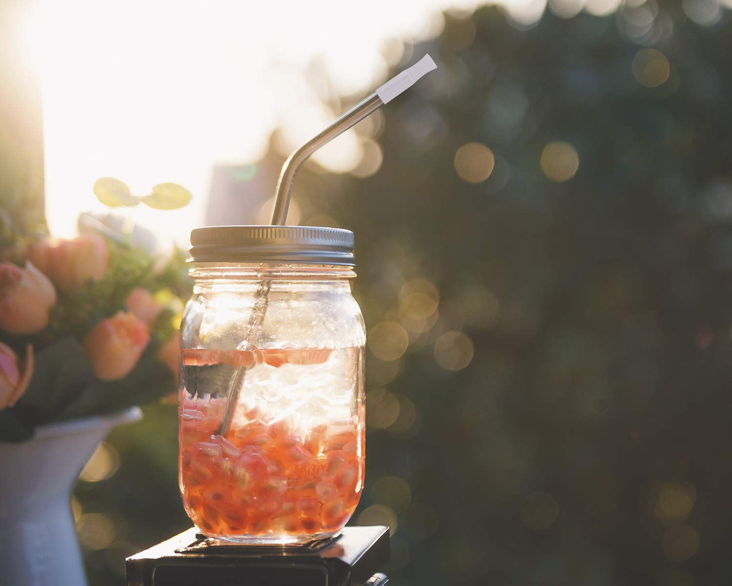 Mini Skater 16Pcs Silicone Straws Tips Food Grade Reusable Anti-Scald/Cold Straws Cover Fit For 1/4 Inch Wide(6Mm Out Diameter)