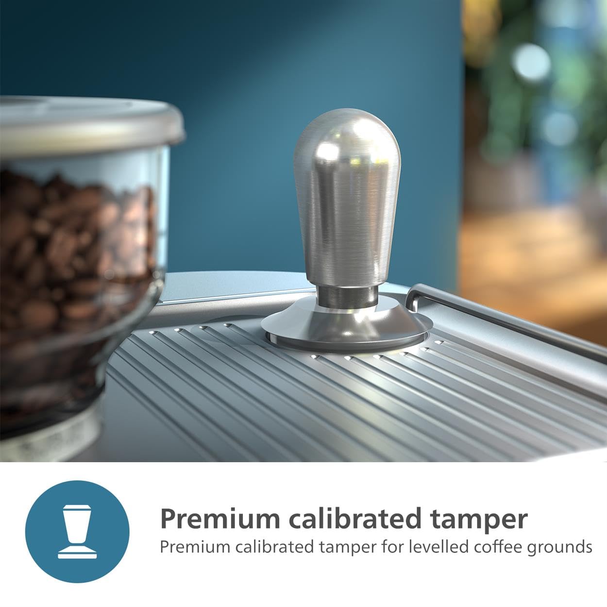 Philips Barista Brew Semi Automatic Espresso Machine - Single & Double Espresso + Americano Button, 250G Bean Container + Grinde