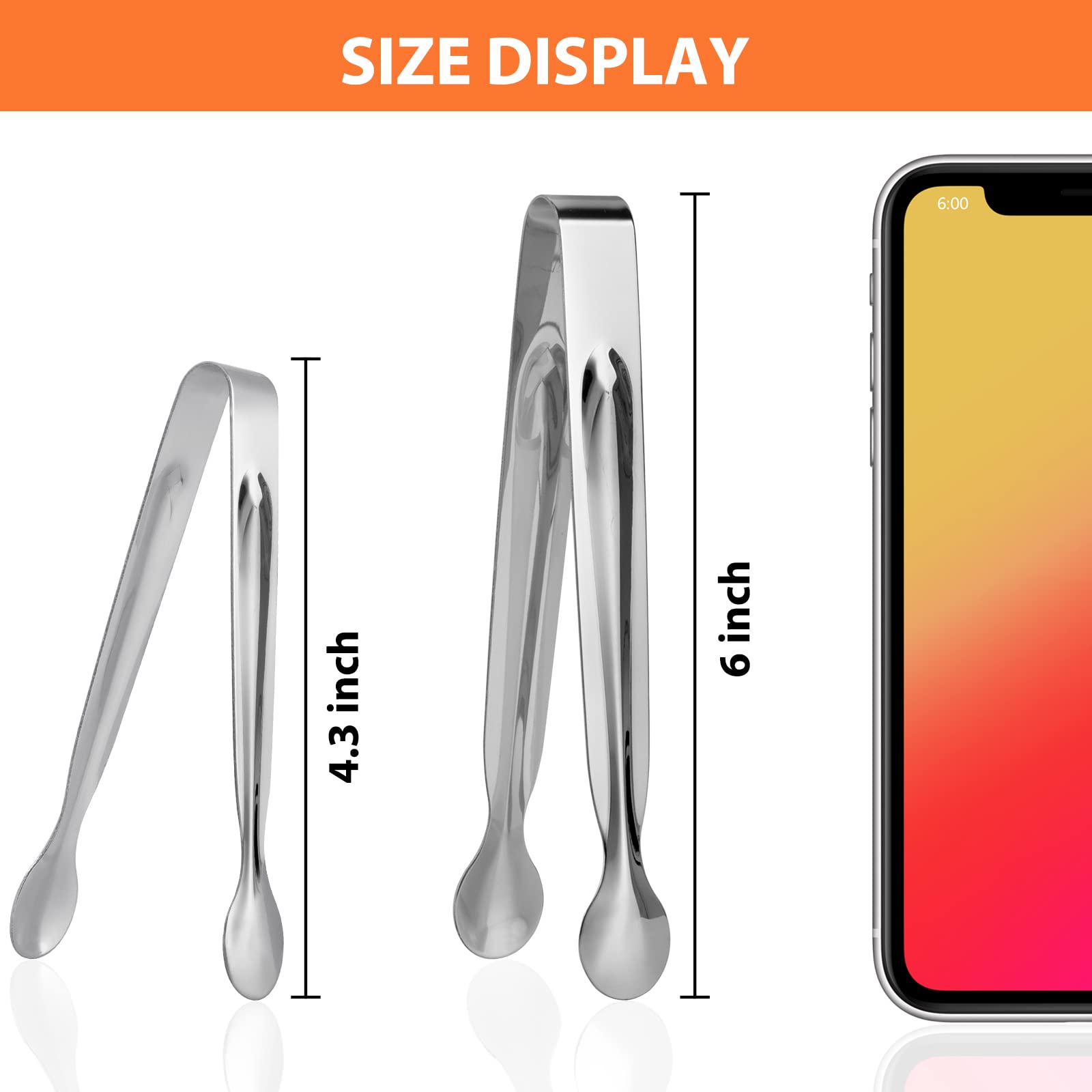 Small Serving Tongs,Ice Tongs,Sugar Tongs,Kitchen Tiny Tongs For Appetizers,12 Pcs(6 Inch)