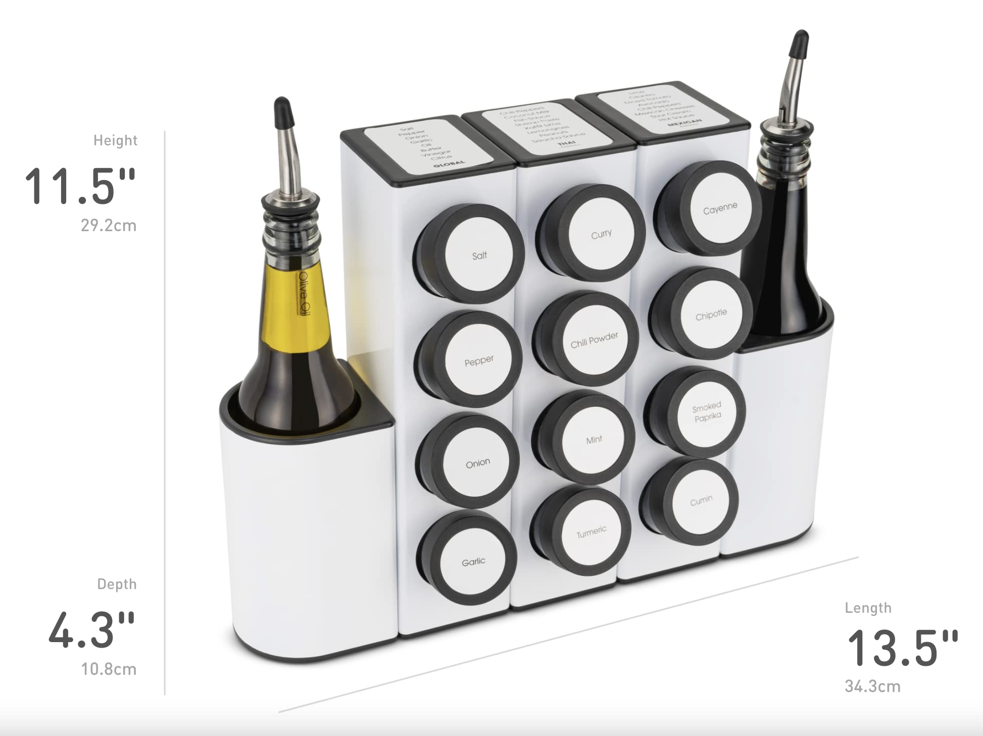 Prepdeck Chef Caddy Spice Rack - Seasoning & Oil Organizer - Spice Labels & Blank Labels, Kitchen Counter Organization and Stora